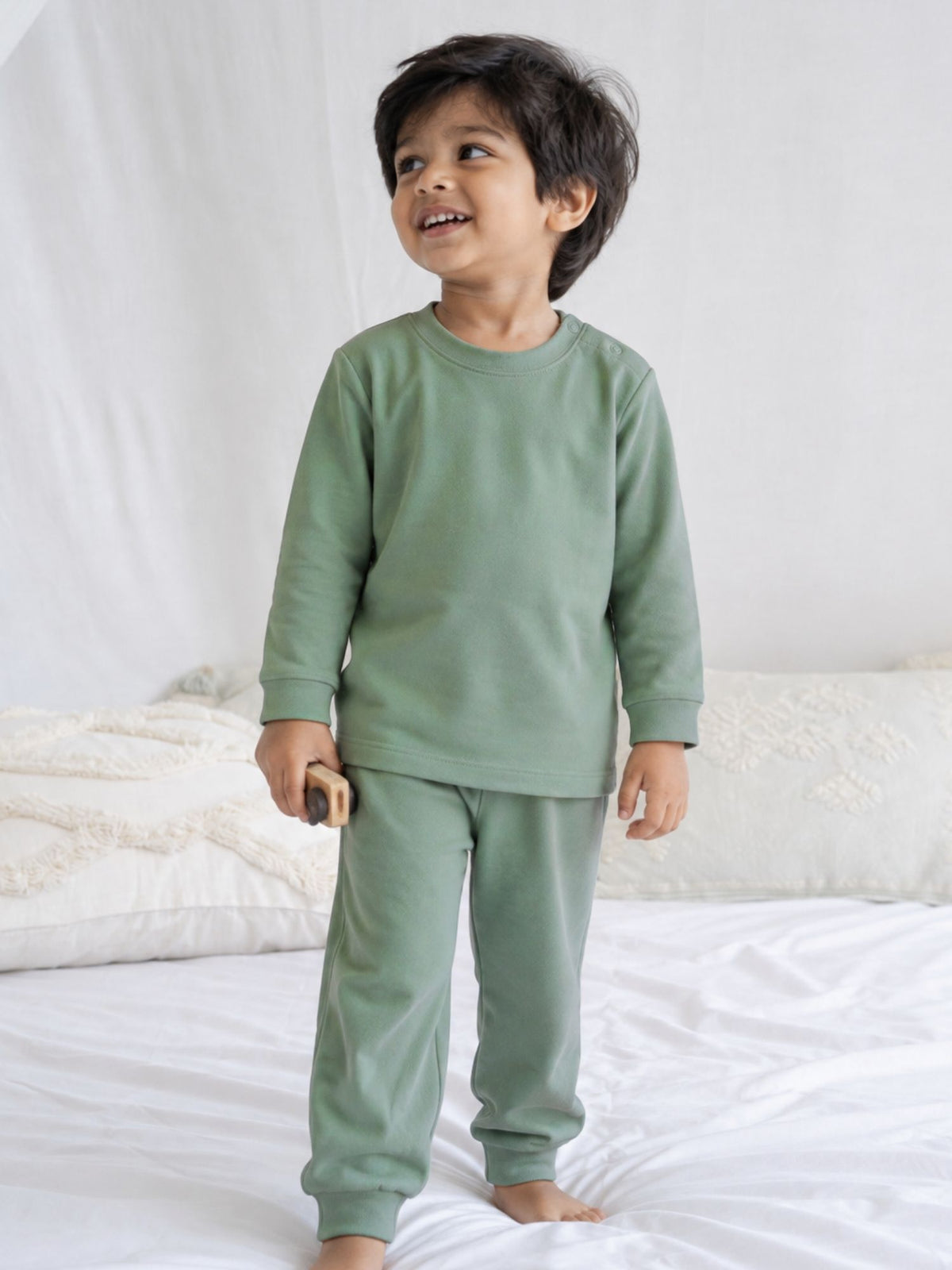 bamboo knit long sleeve top & bottom set | 3 pairs
