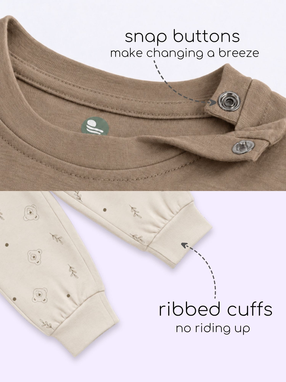 bamboo knit long sleeve top & bottom set | 3 pairs
