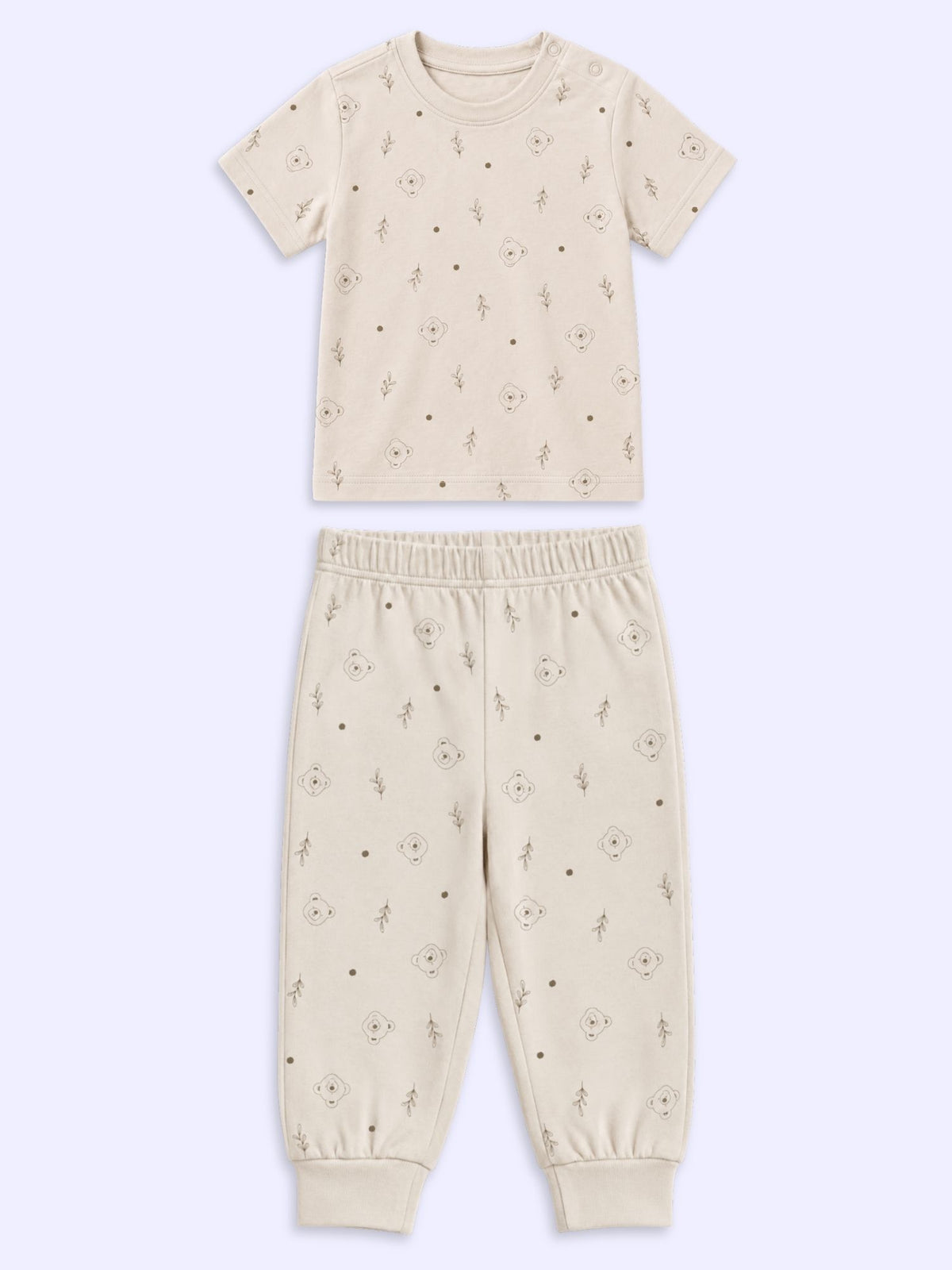 bamboo knit short sleeve top & bottom set | 3 pairs