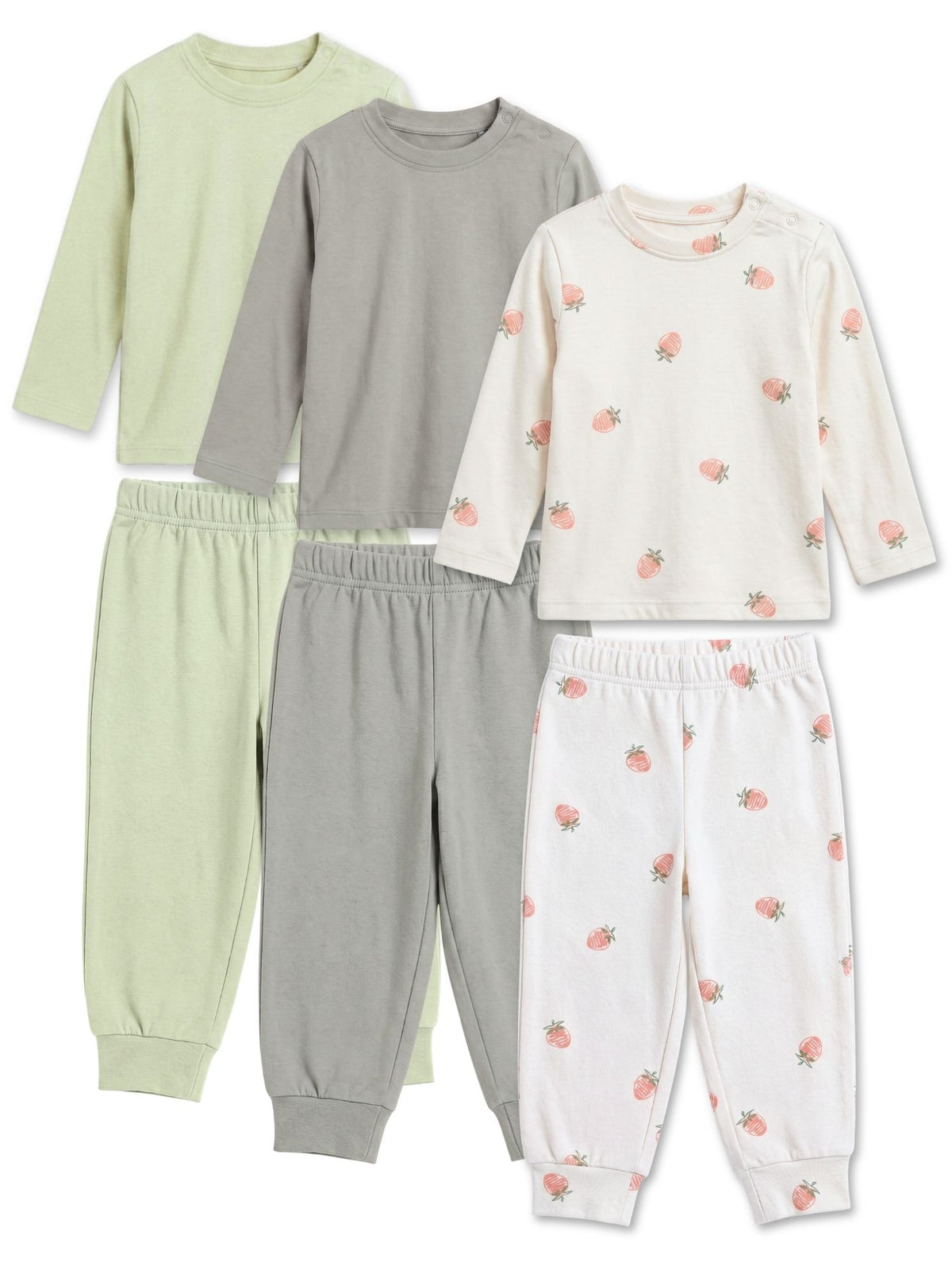 bamboo knit long sleeve top & bottom set | 3 pairs