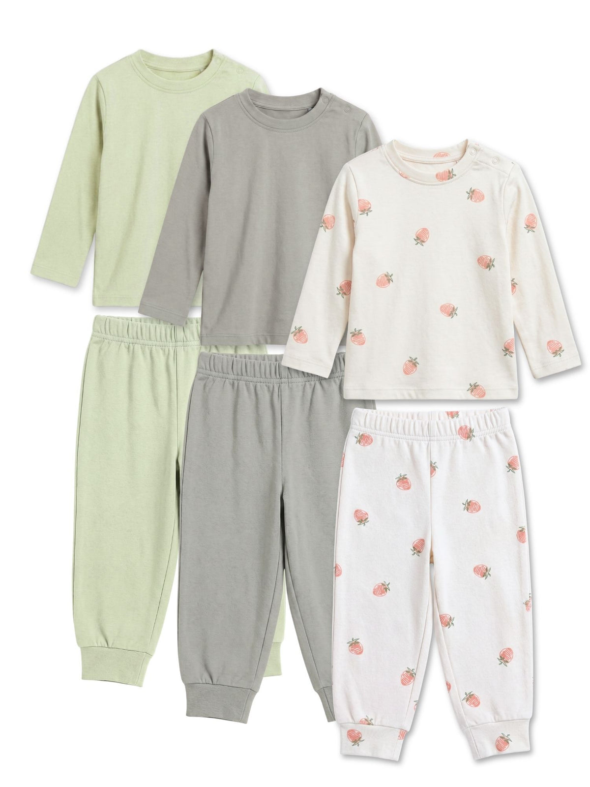 bamboo knit long sleeve top & bottom set | 3 pairs