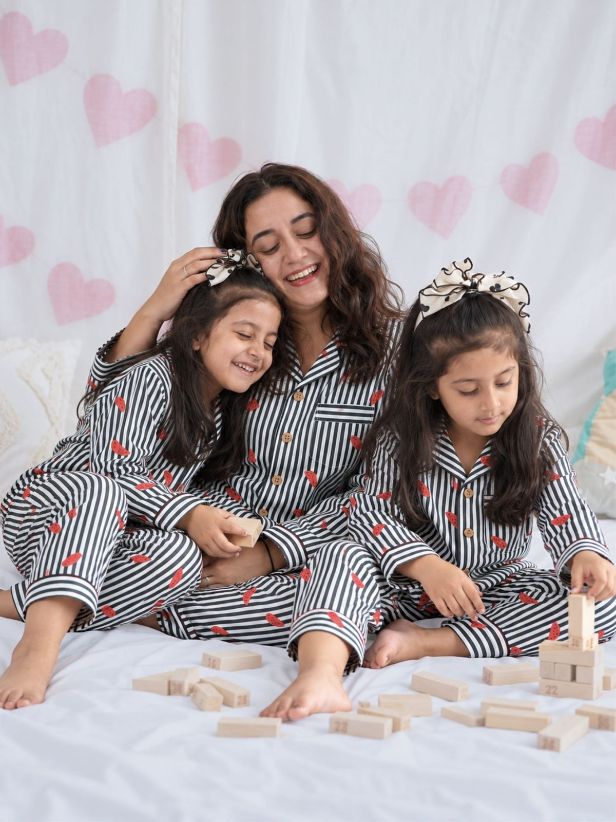 bamboo muslin women & baby matching combo nightsuit