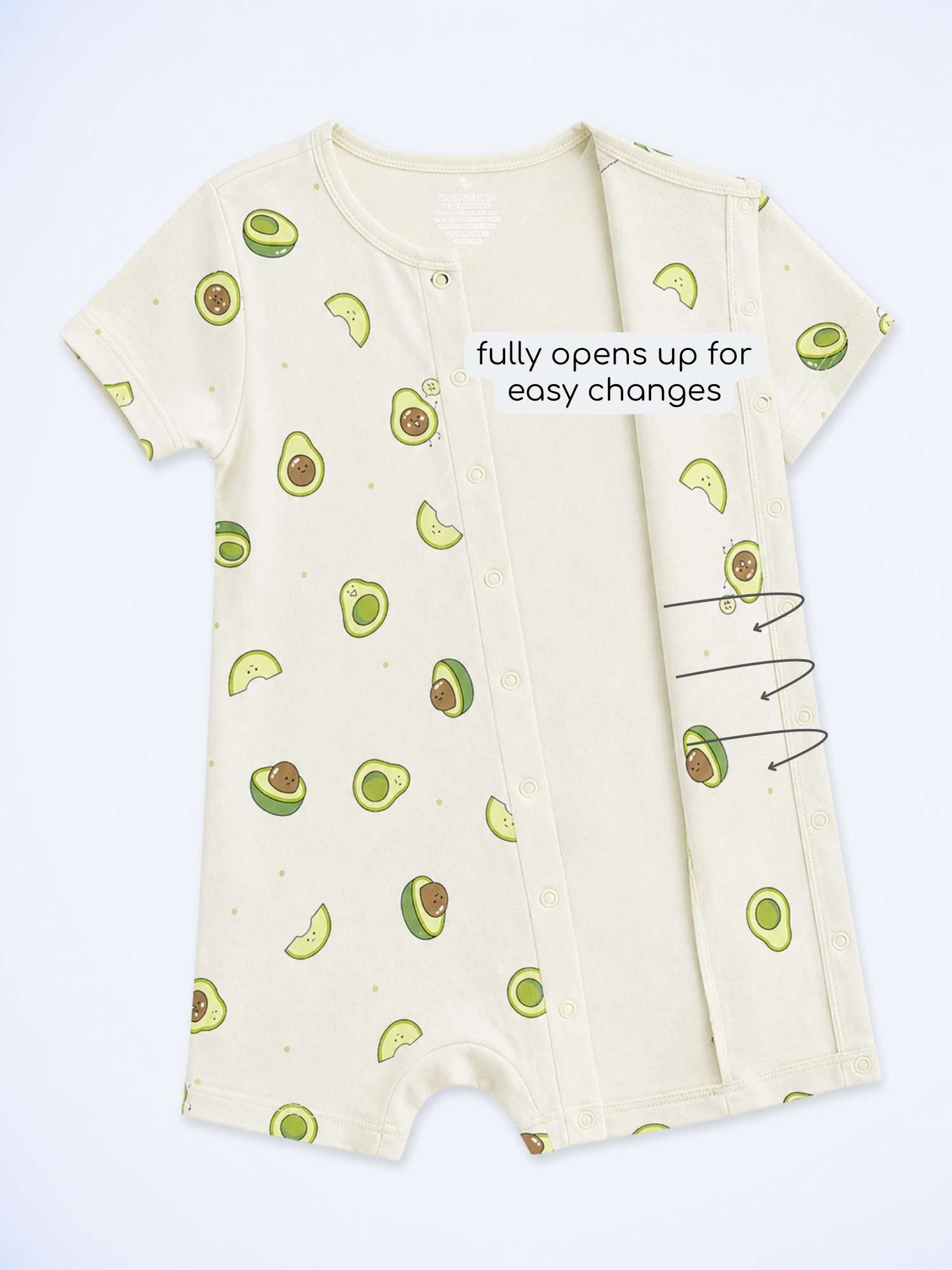 short sleeve bamboo knit romper with snap buttons