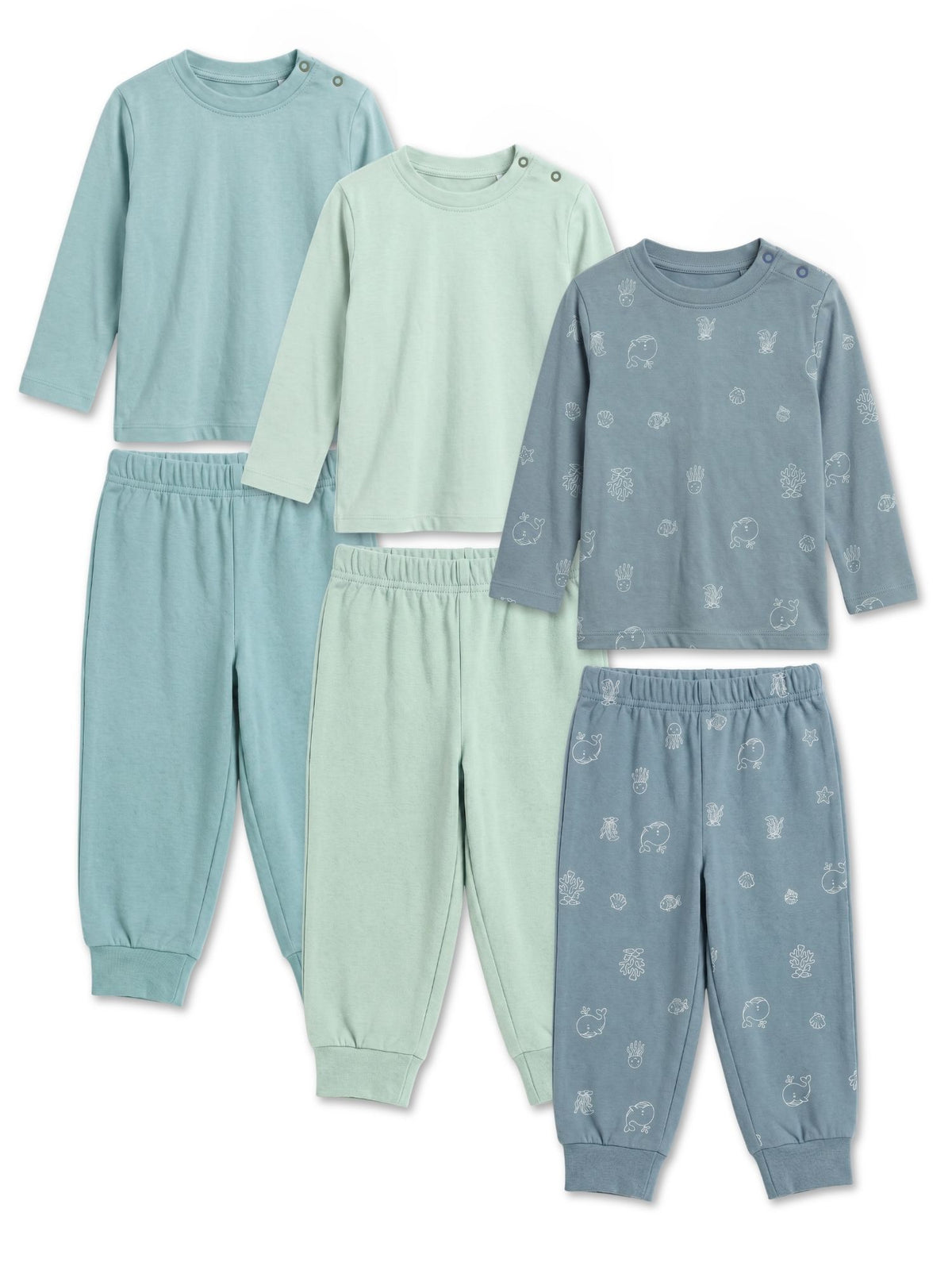 bamboo knit long sleeve top & bottom set | 3 pairs