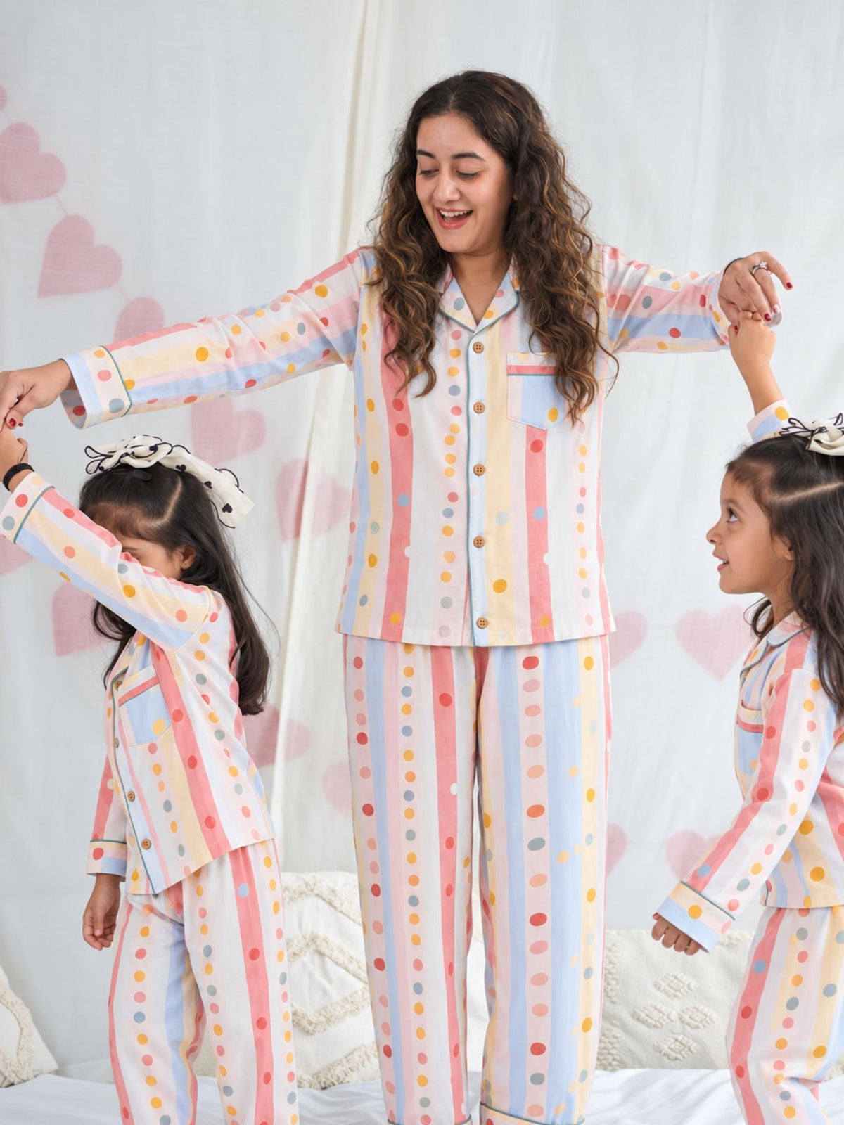 bamboo muslin women & baby matching combo nightsuit