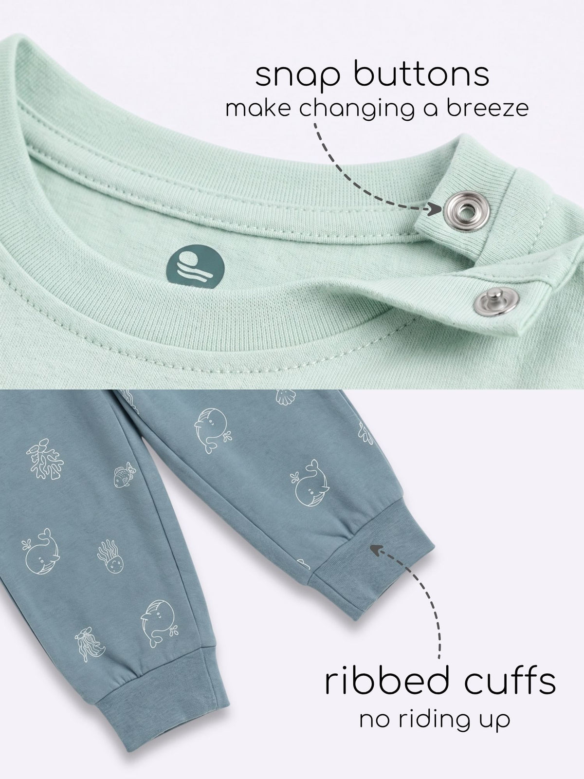 bamboo knit long sleeve top & bottom set | 3 pairs