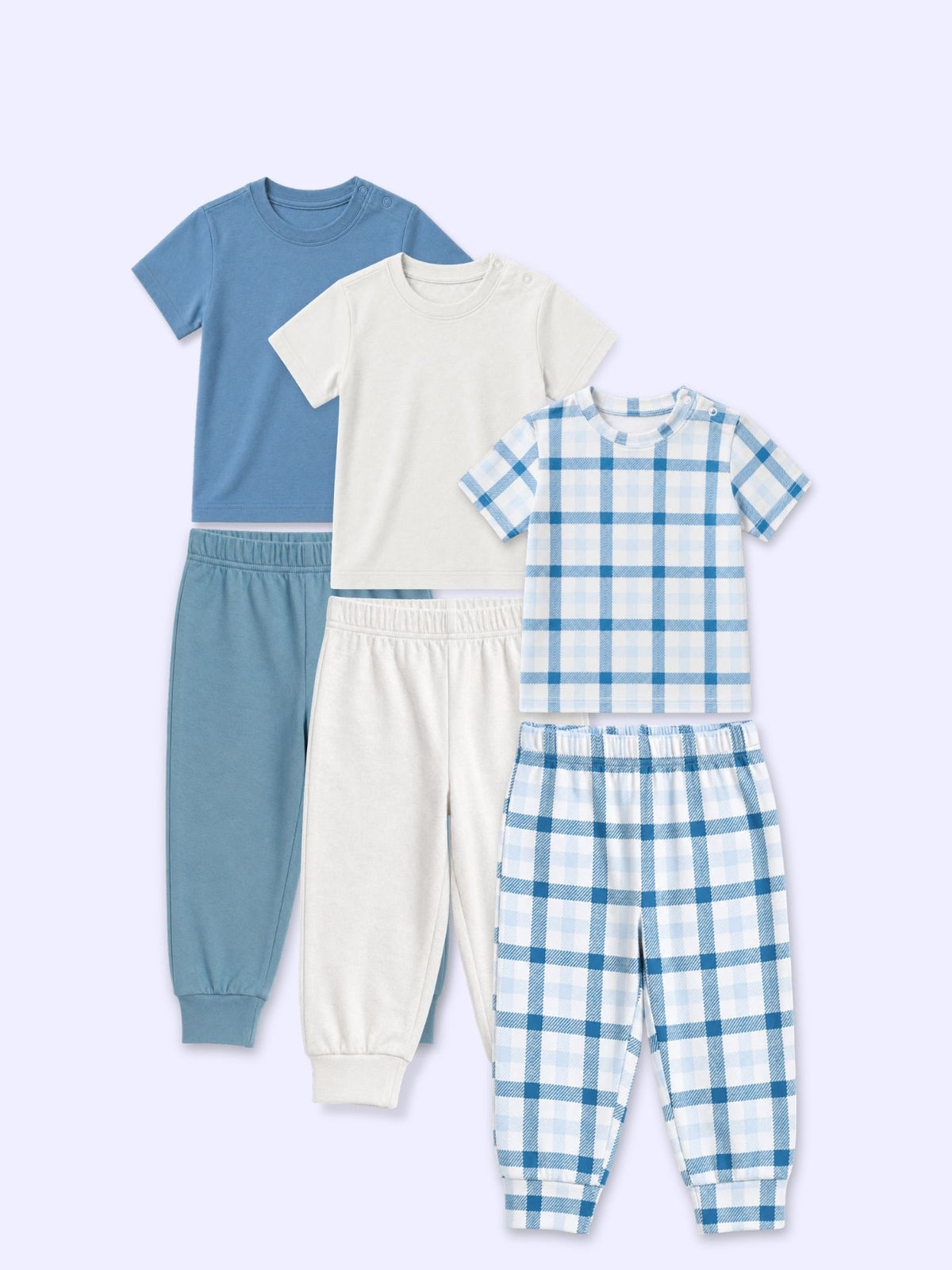 bamboo knit short sleeve top & bottom set | 3 pairs