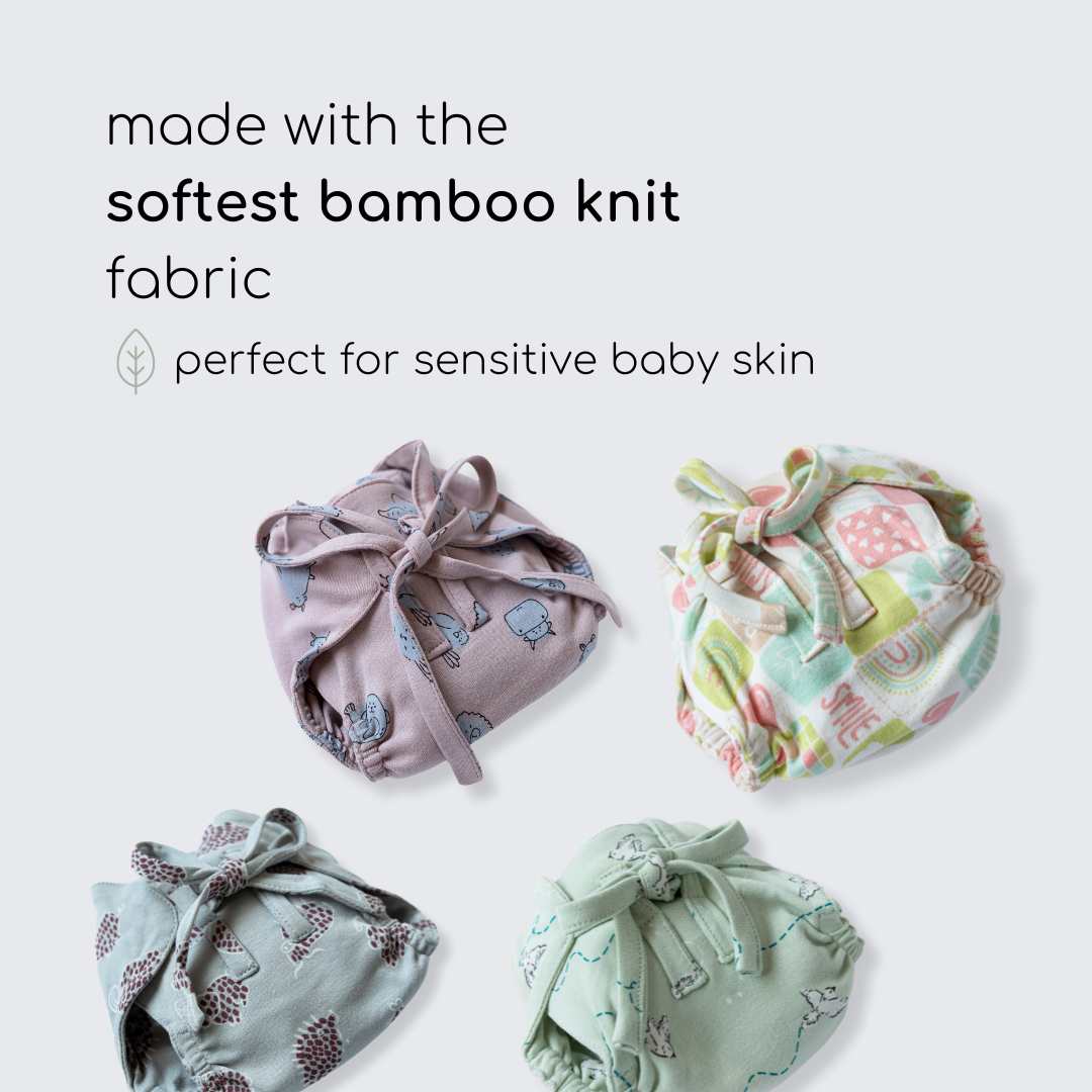 bamboo knit cloth nappy pack of 4