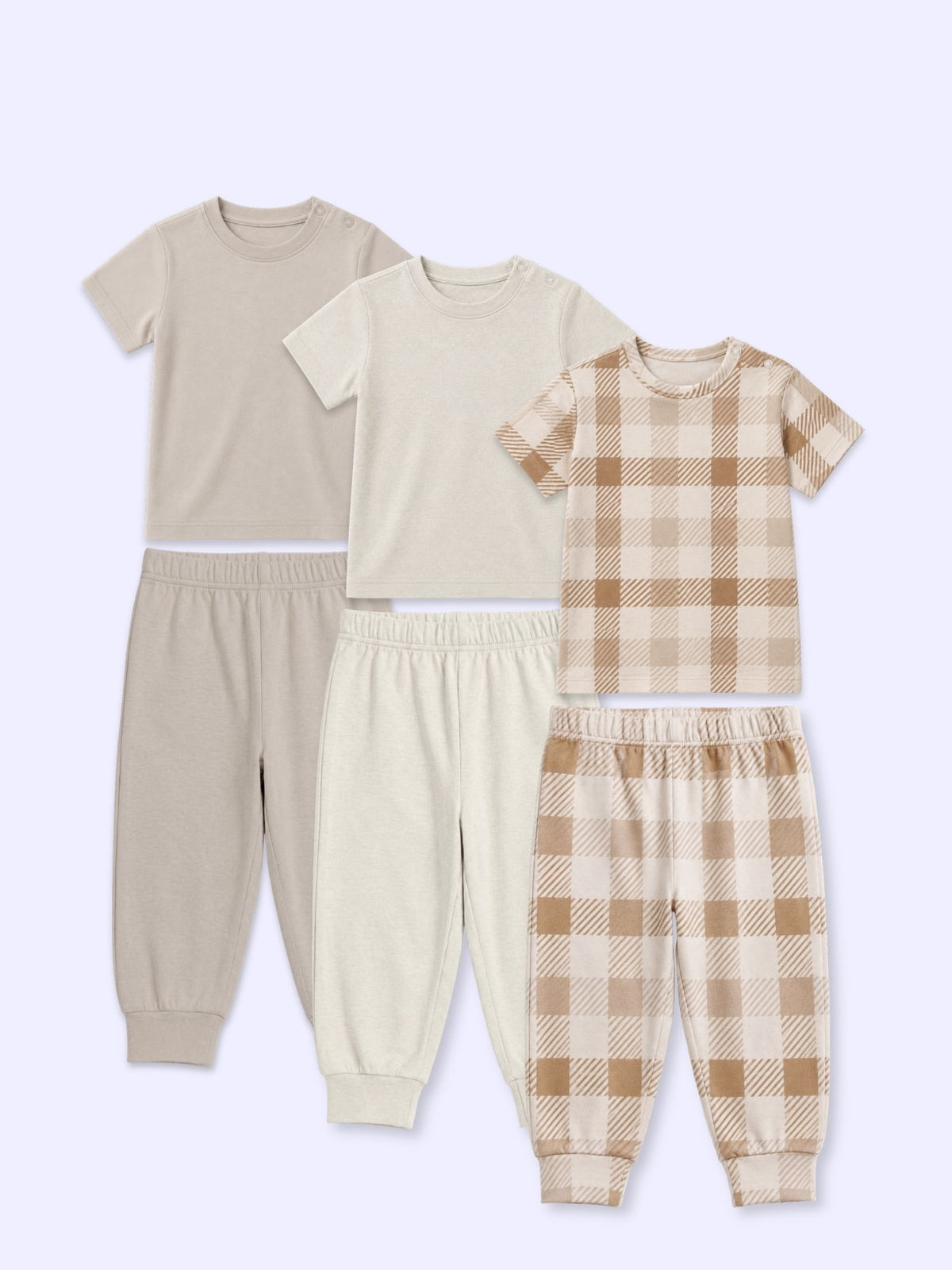 bamboo knit short sleeve top & bottom set | 3 pairs