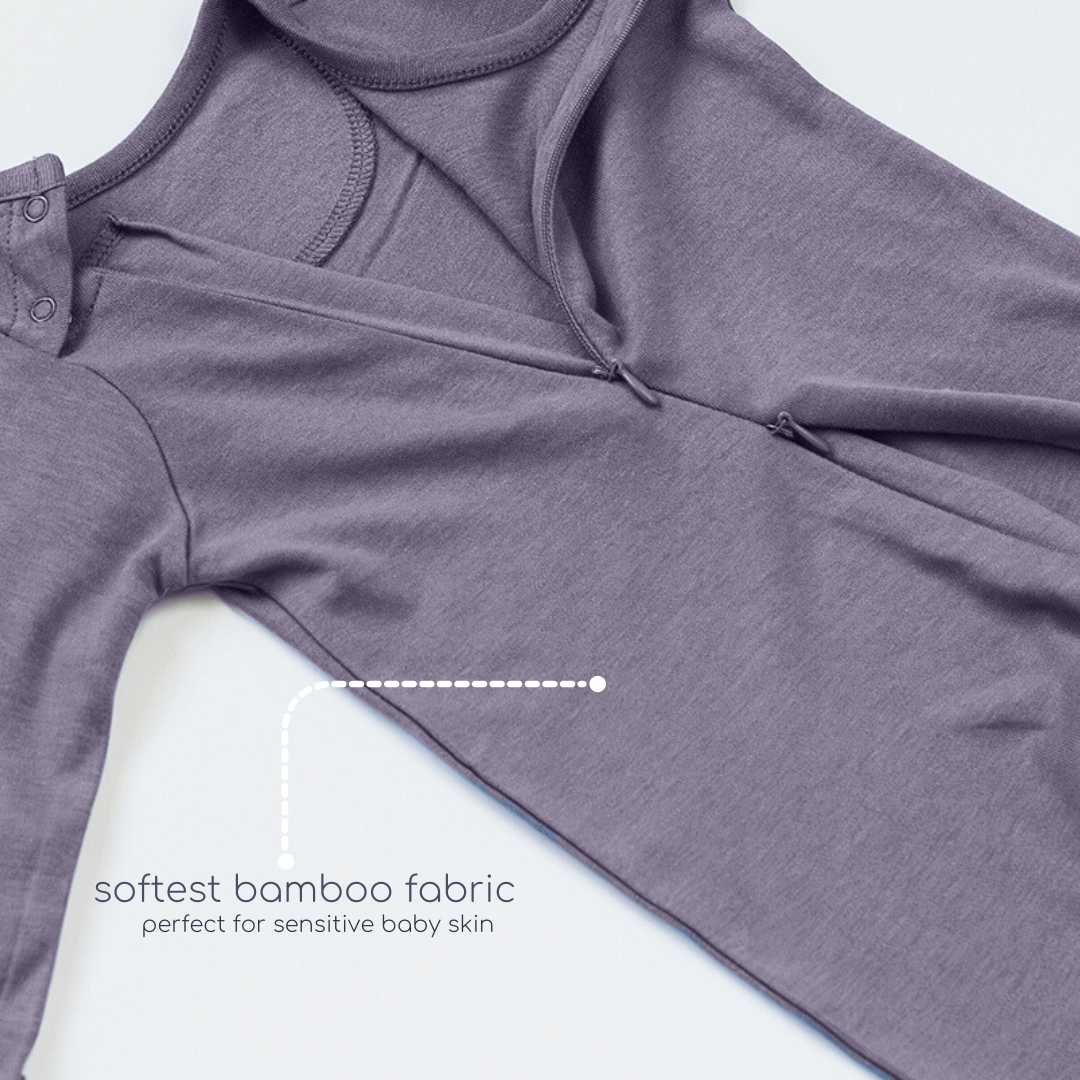 bamboo sleepsuit with reversible mittens & footie