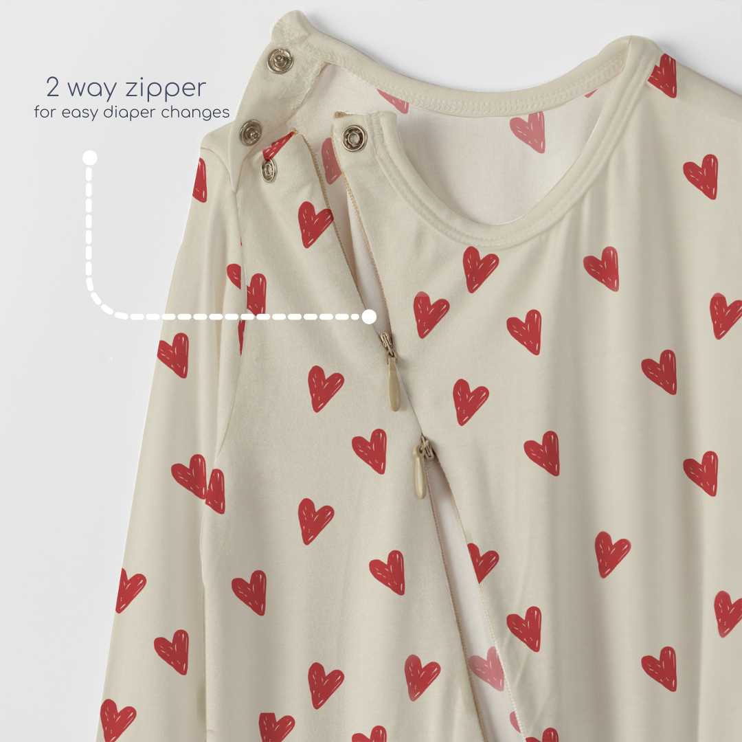 bamboo sleepsuit with reversible mittens & footie