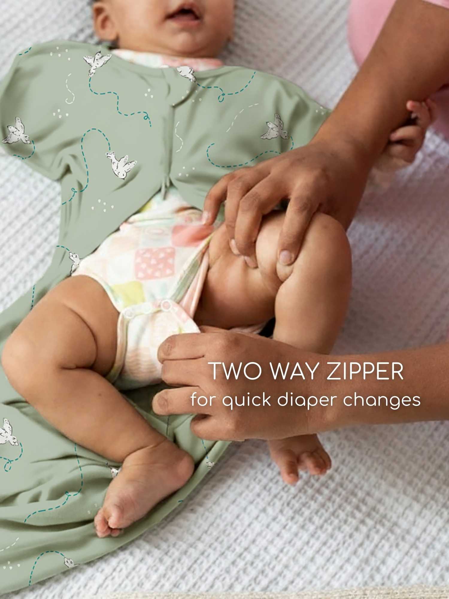 bamboo hands up swaddle pod for baby - prints