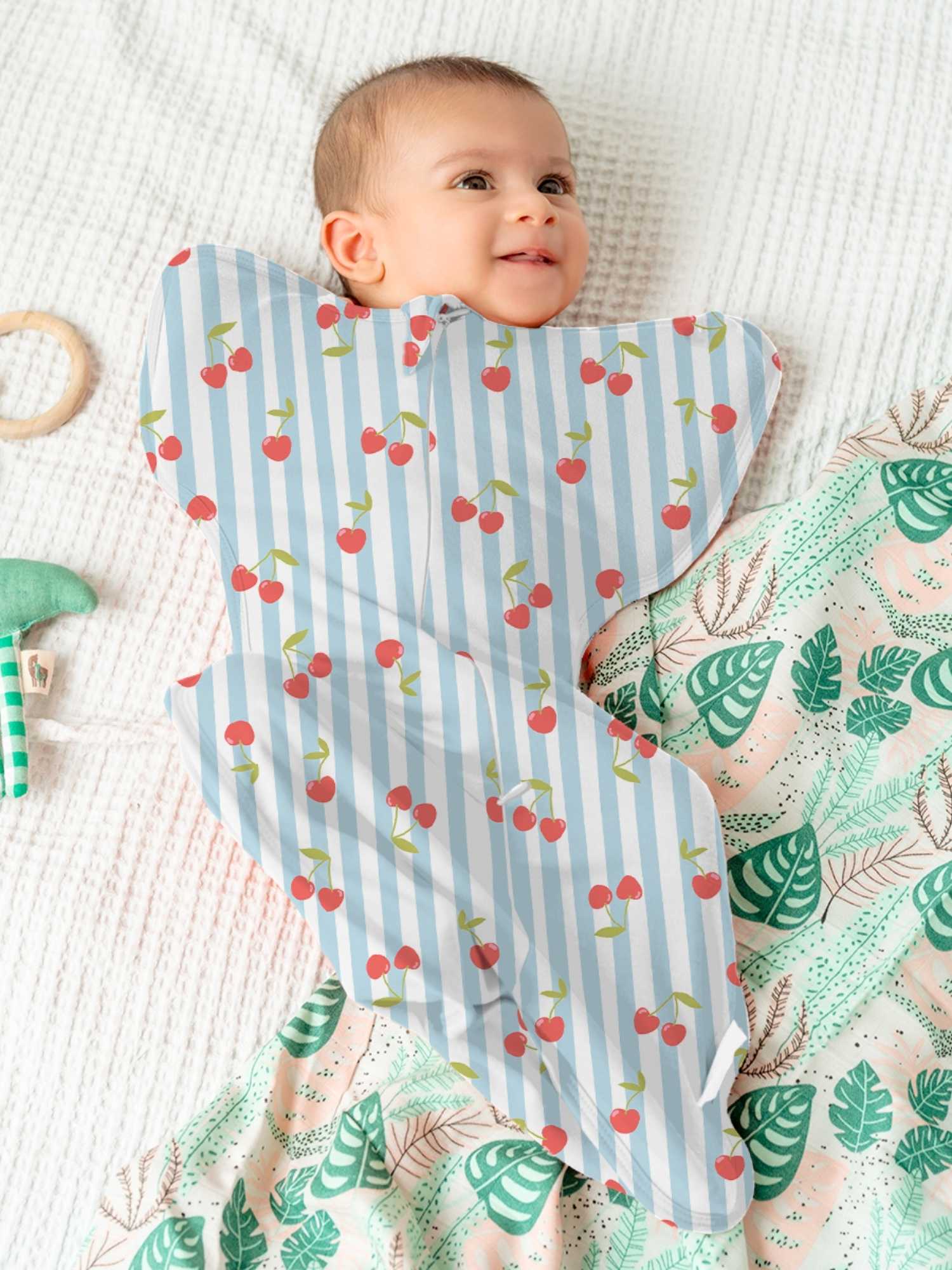 bamboo hands up swaddle pod for baby - prints