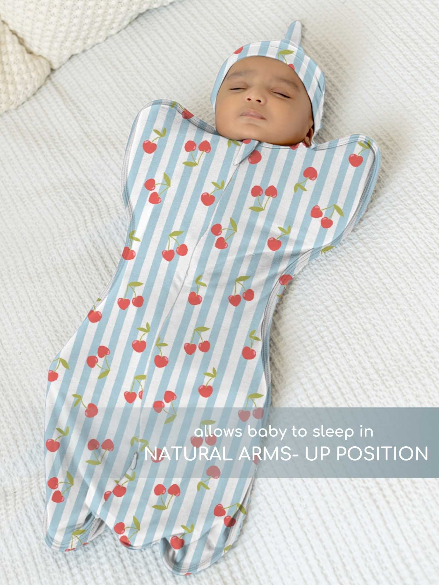 bamboo hands up swaddle pod for baby - prints