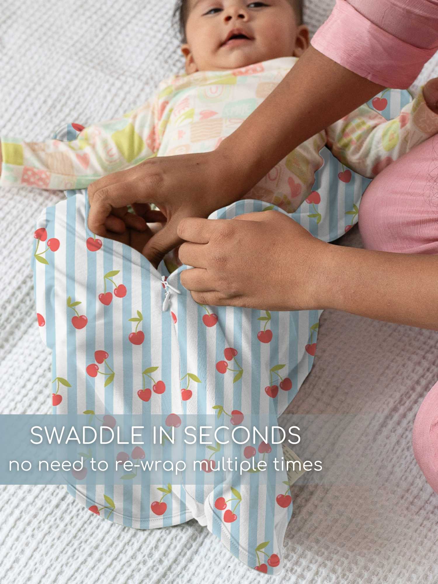 bamboo hands up swaddle pod for baby - prints