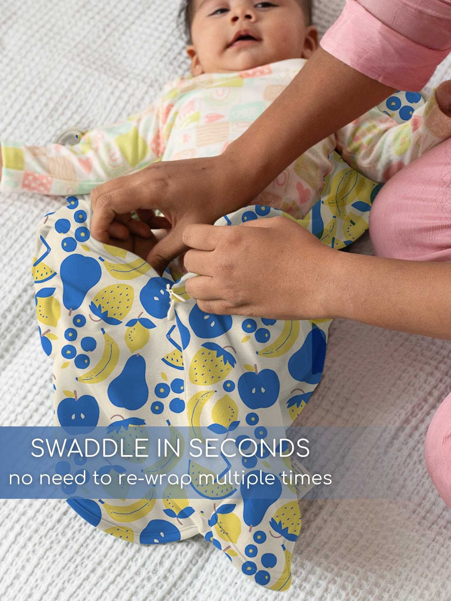 bamboo hands up swaddle pod for baby - prints