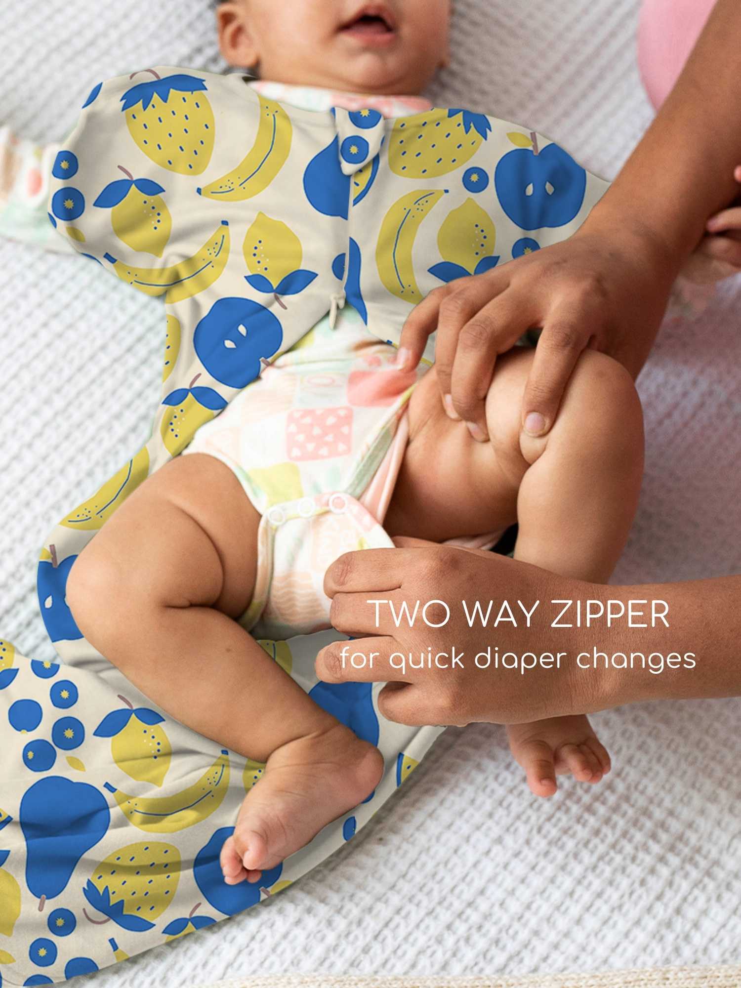 bamboo hands up swaddle pod for baby - prints