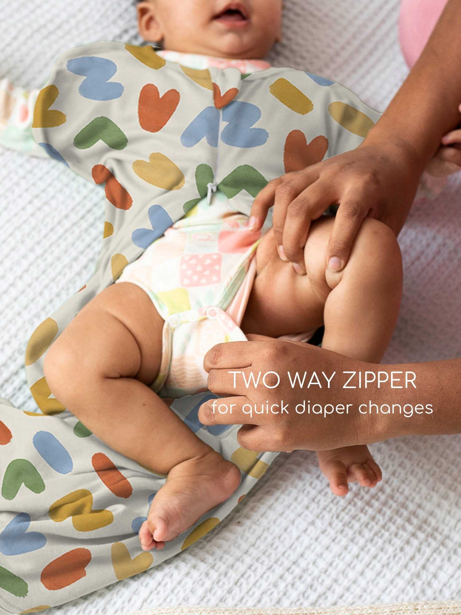 bamboo hands up swaddle pod for baby - prints