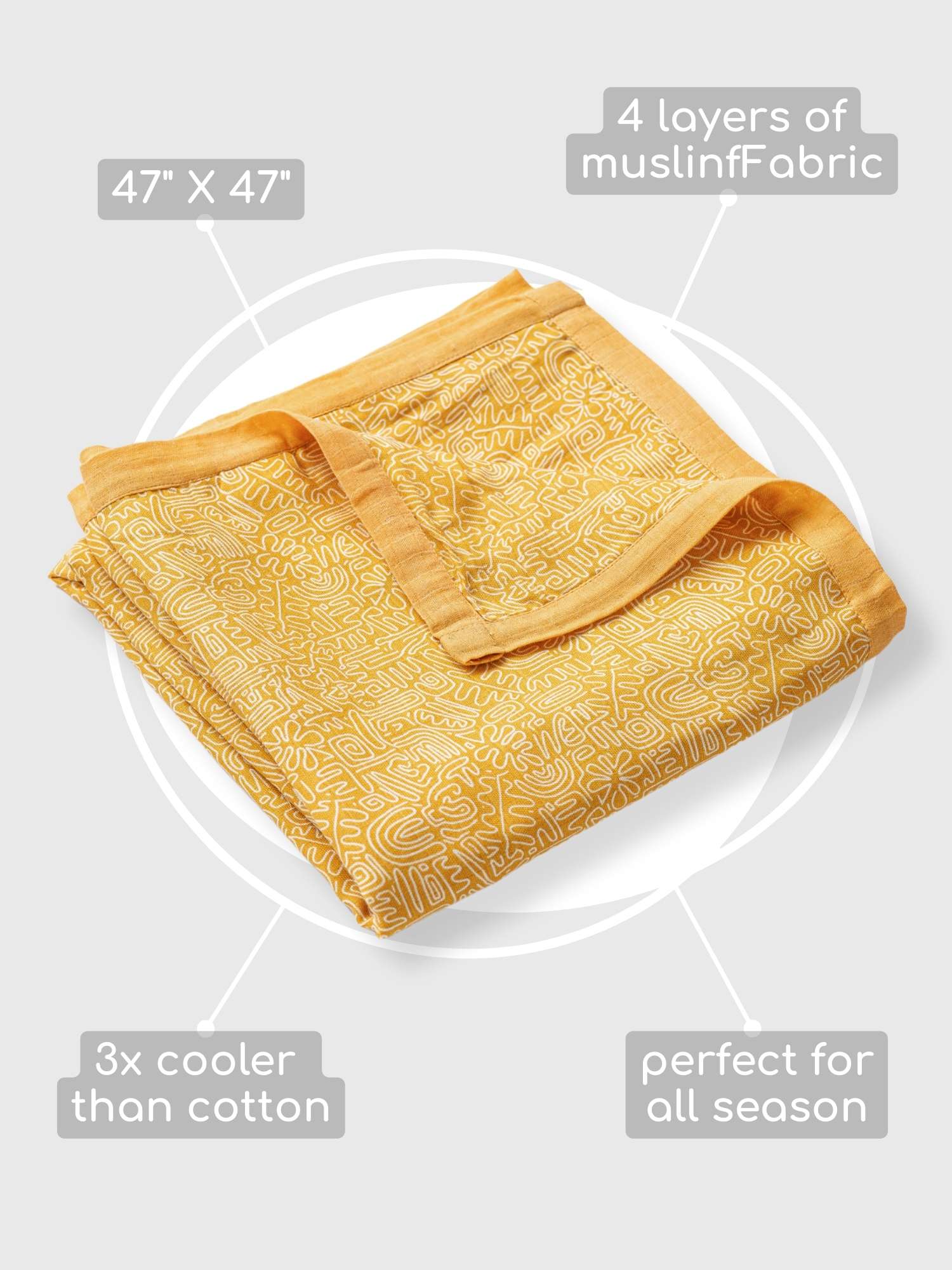 Bamboo Muslin Double Sided Baby Blanket