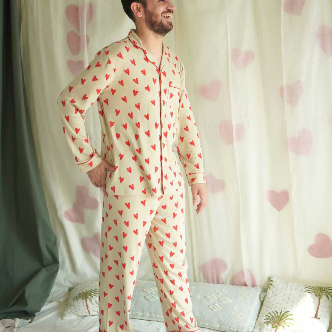 Bamboo_Nighsuit_Family_Matching_Pajamas_for_dad_father_and_baby_in_heart_print_3