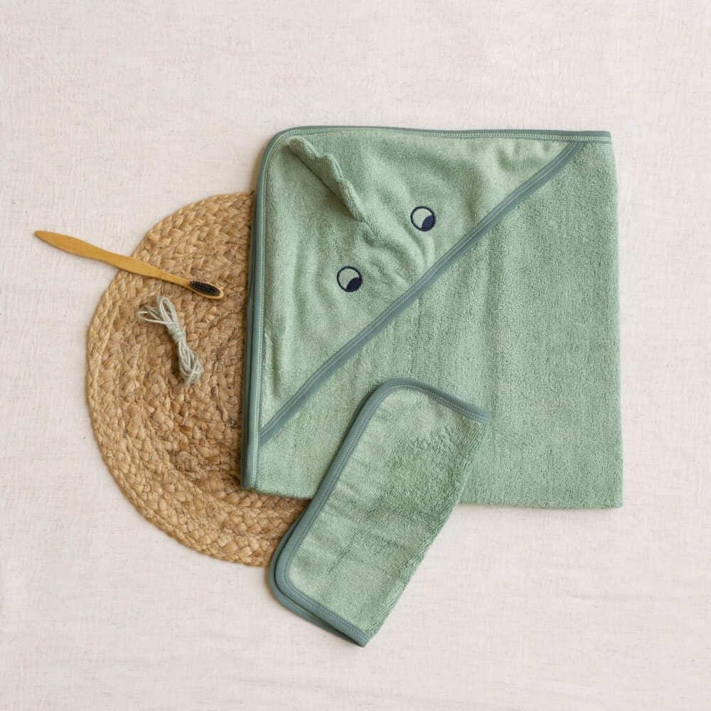bamboo terry hooded towel & wash cloth