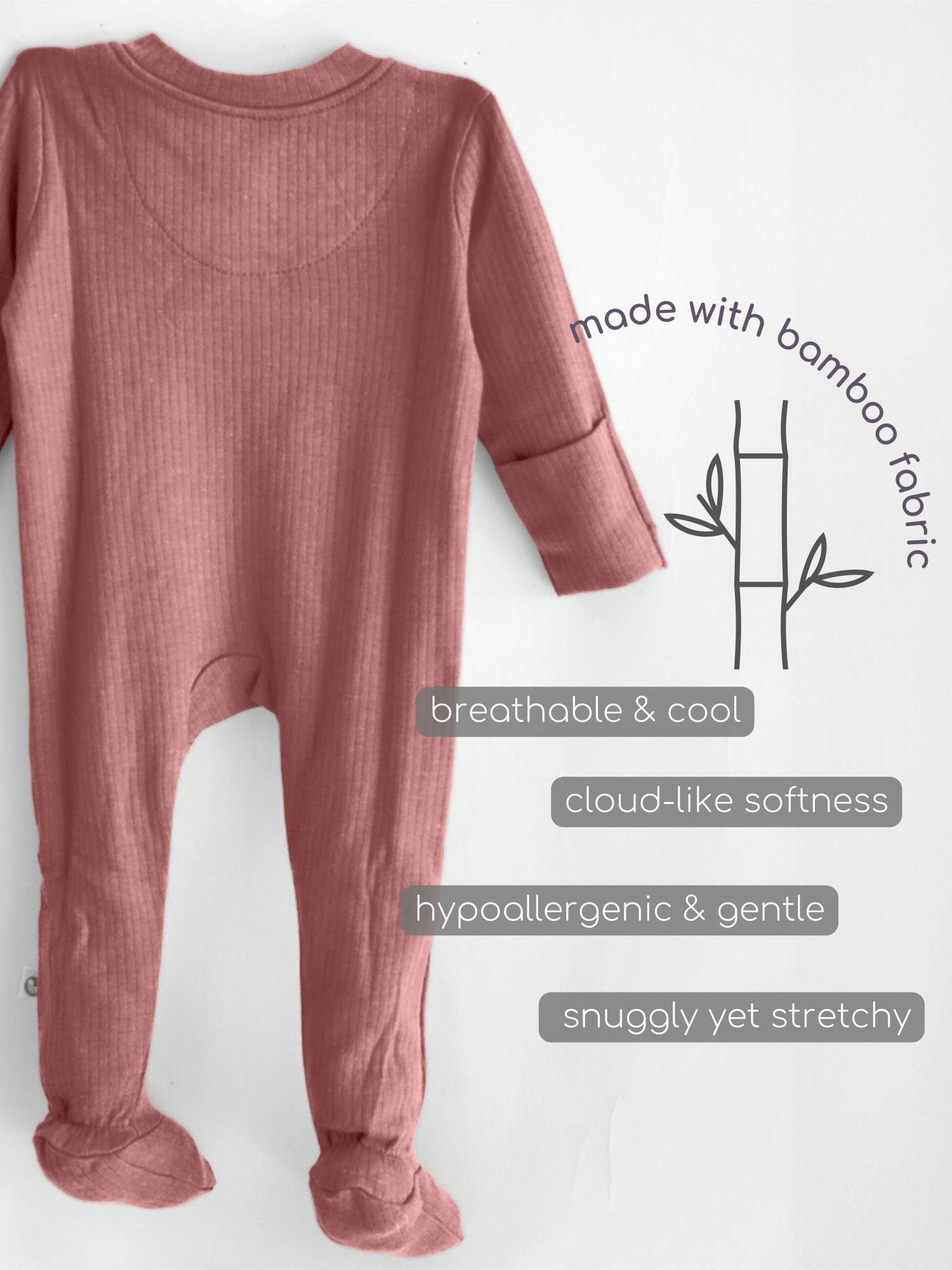 Ribbed Bamboo Footed Sleepsuit