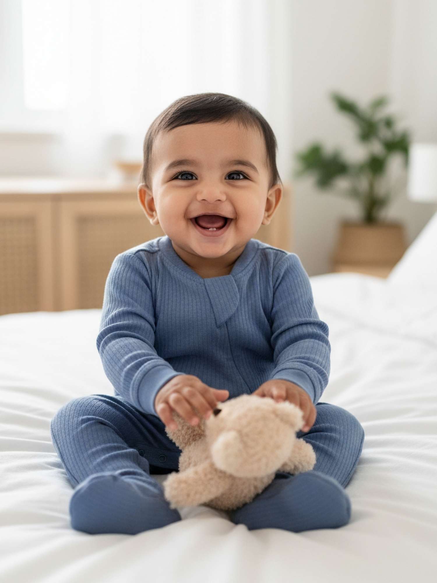 Ribbed Bamboo Footed Sleepsuit