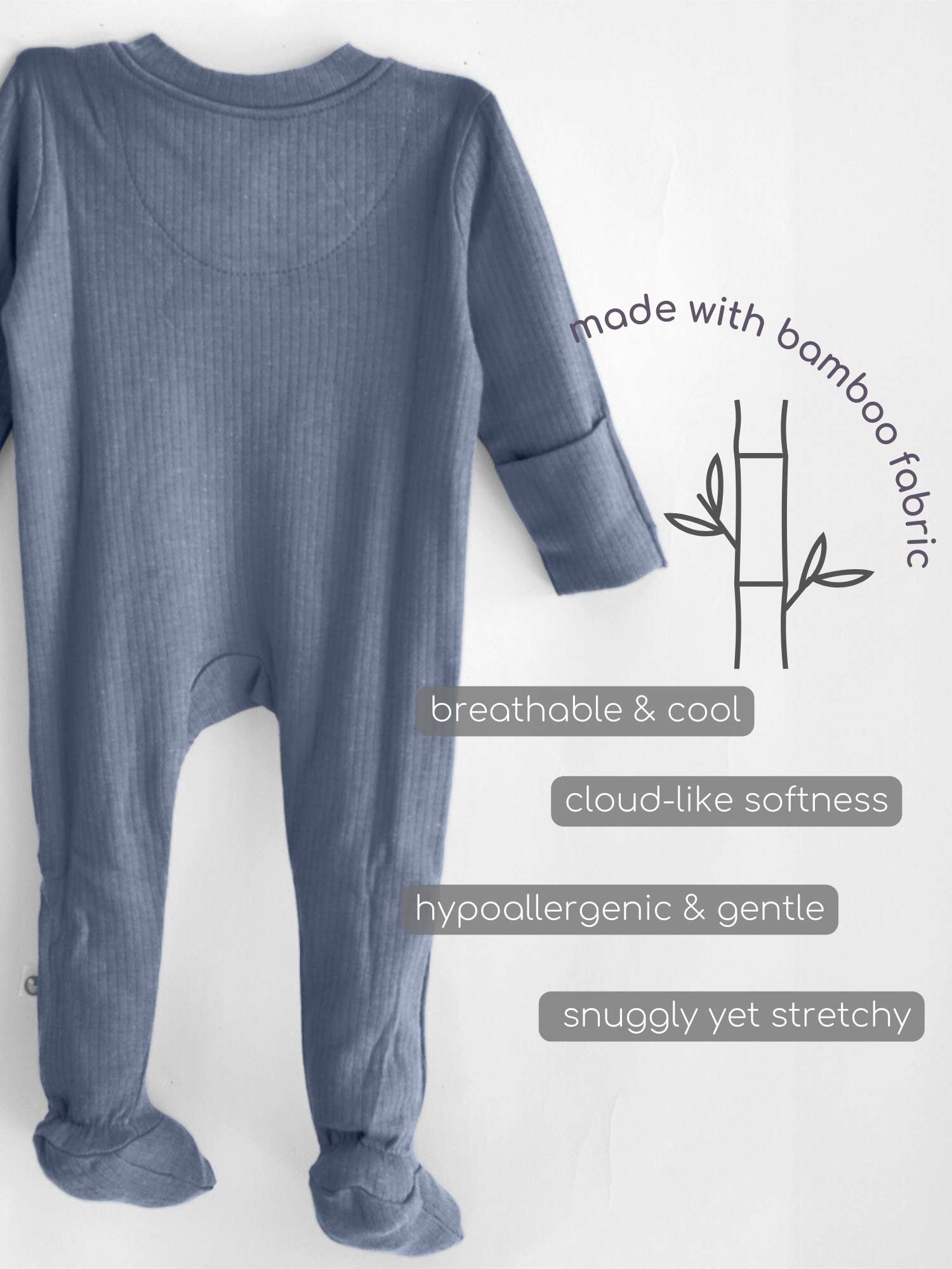 Ribbed Bamboo Footed Sleepsuit
