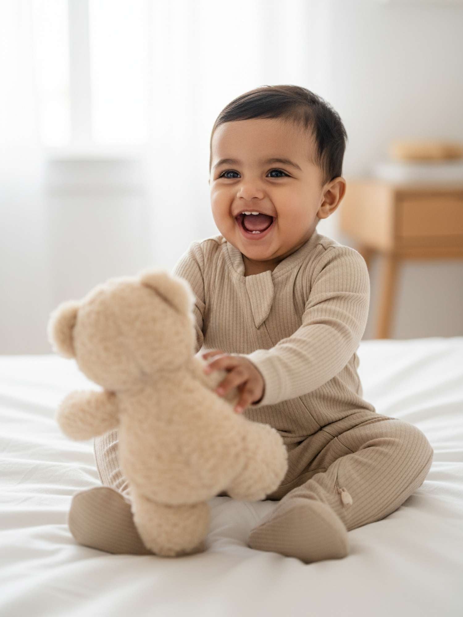 Ribbed Bamboo Footed Sleepsuit