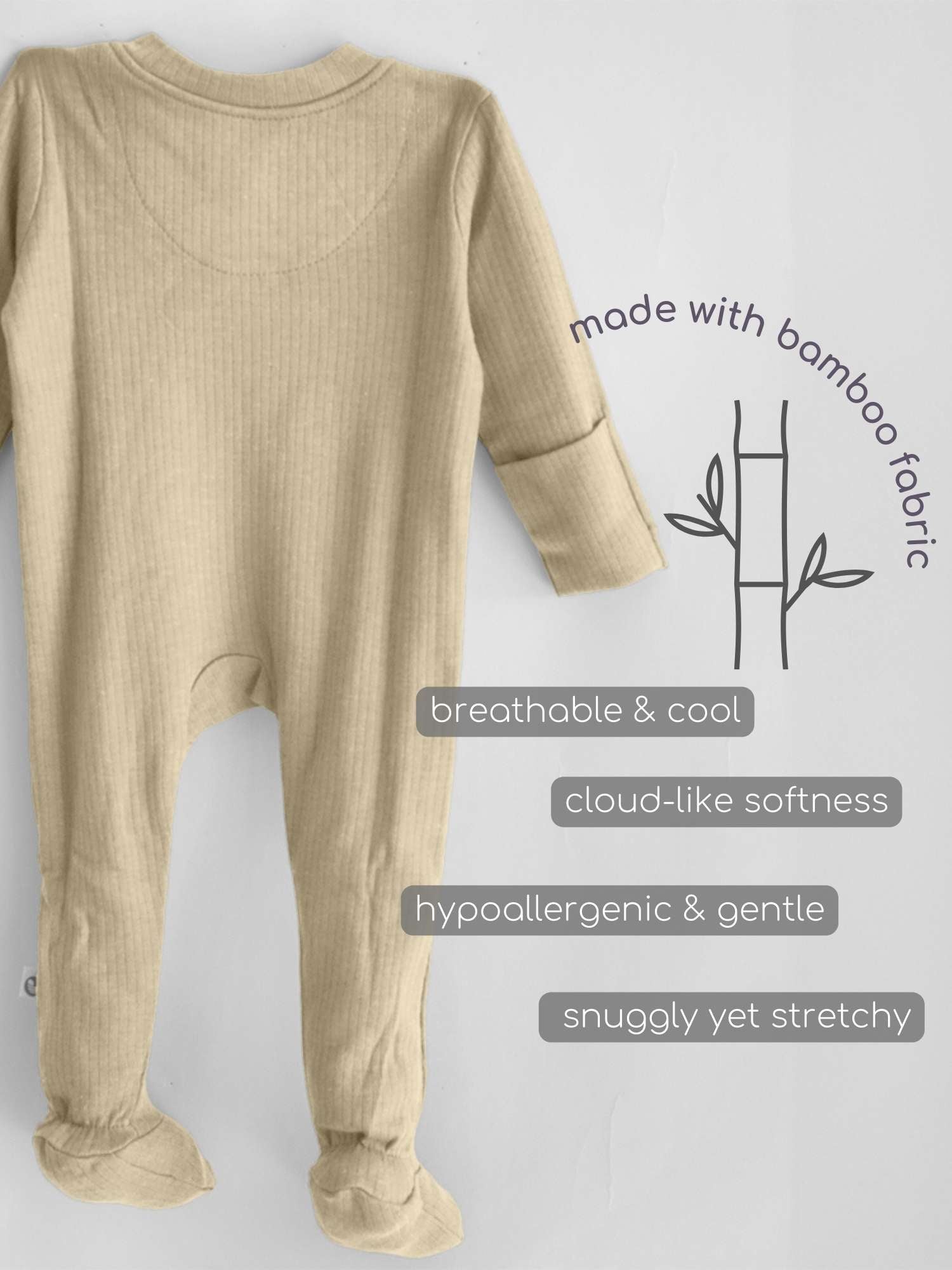 Ribbed Bamboo Footed Sleepsuit