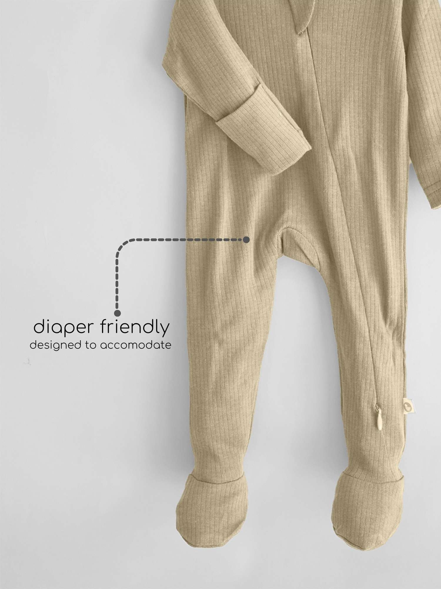 Ribbed Bamboo Footed Sleepsuit