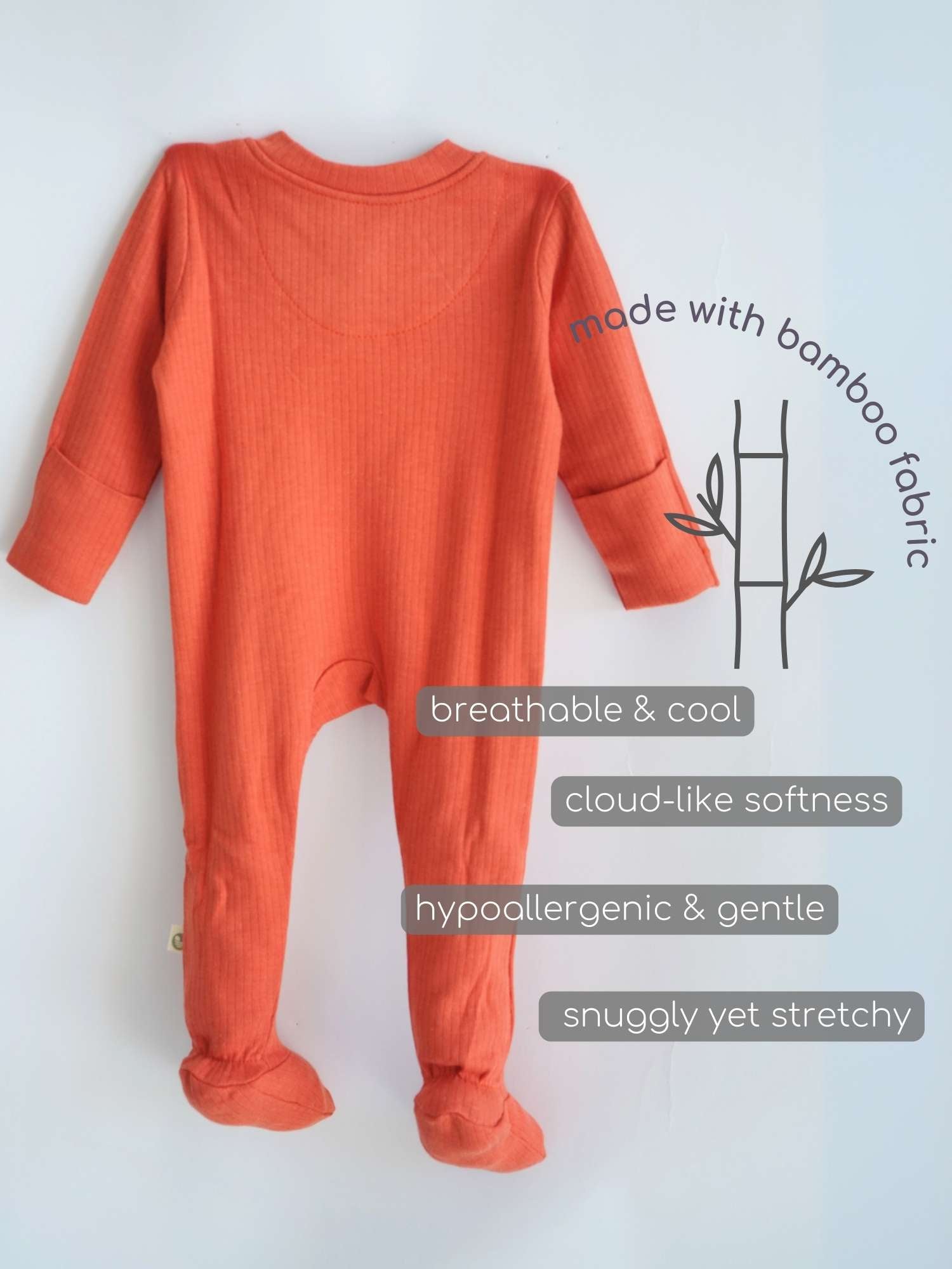 Ribbed Bamboo Footed Sleepsuit