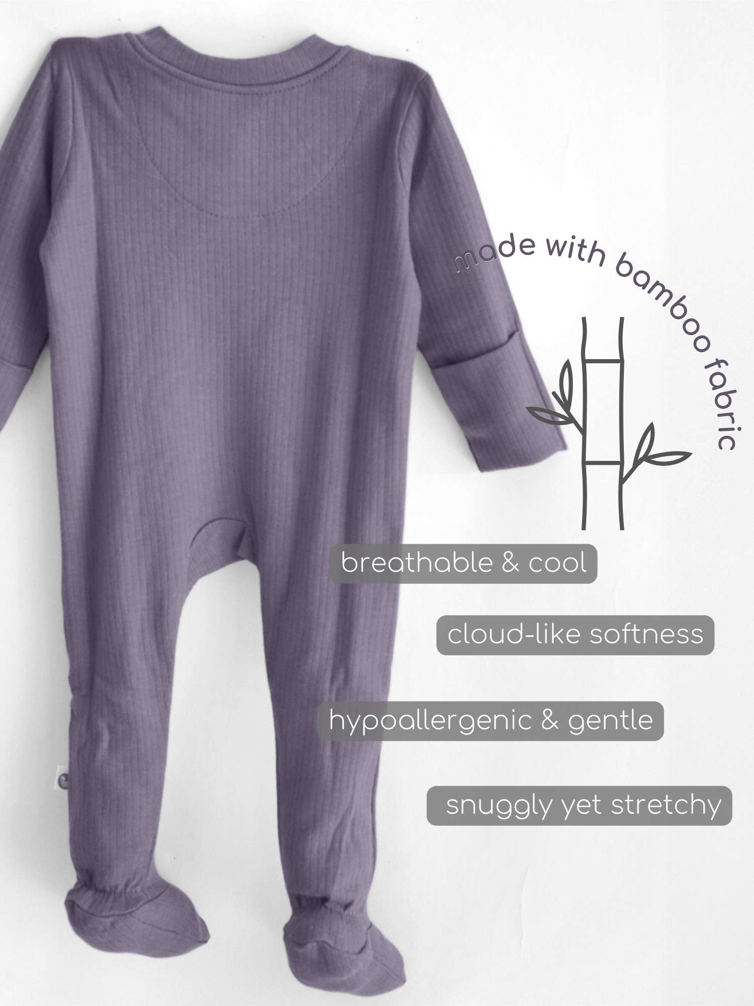 Ribbed Bamboo Footed Sleepsuit