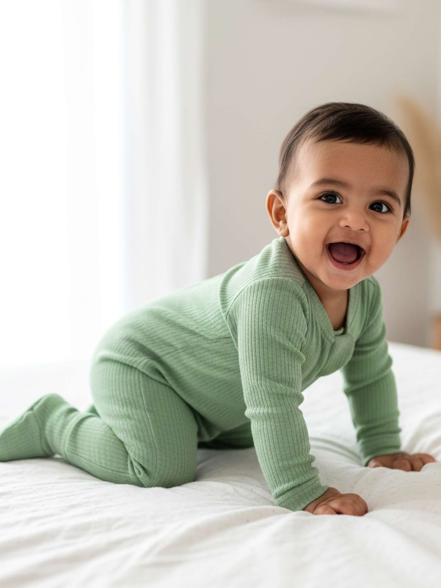 Ribbed Bamboo Footed Sleepsuit
