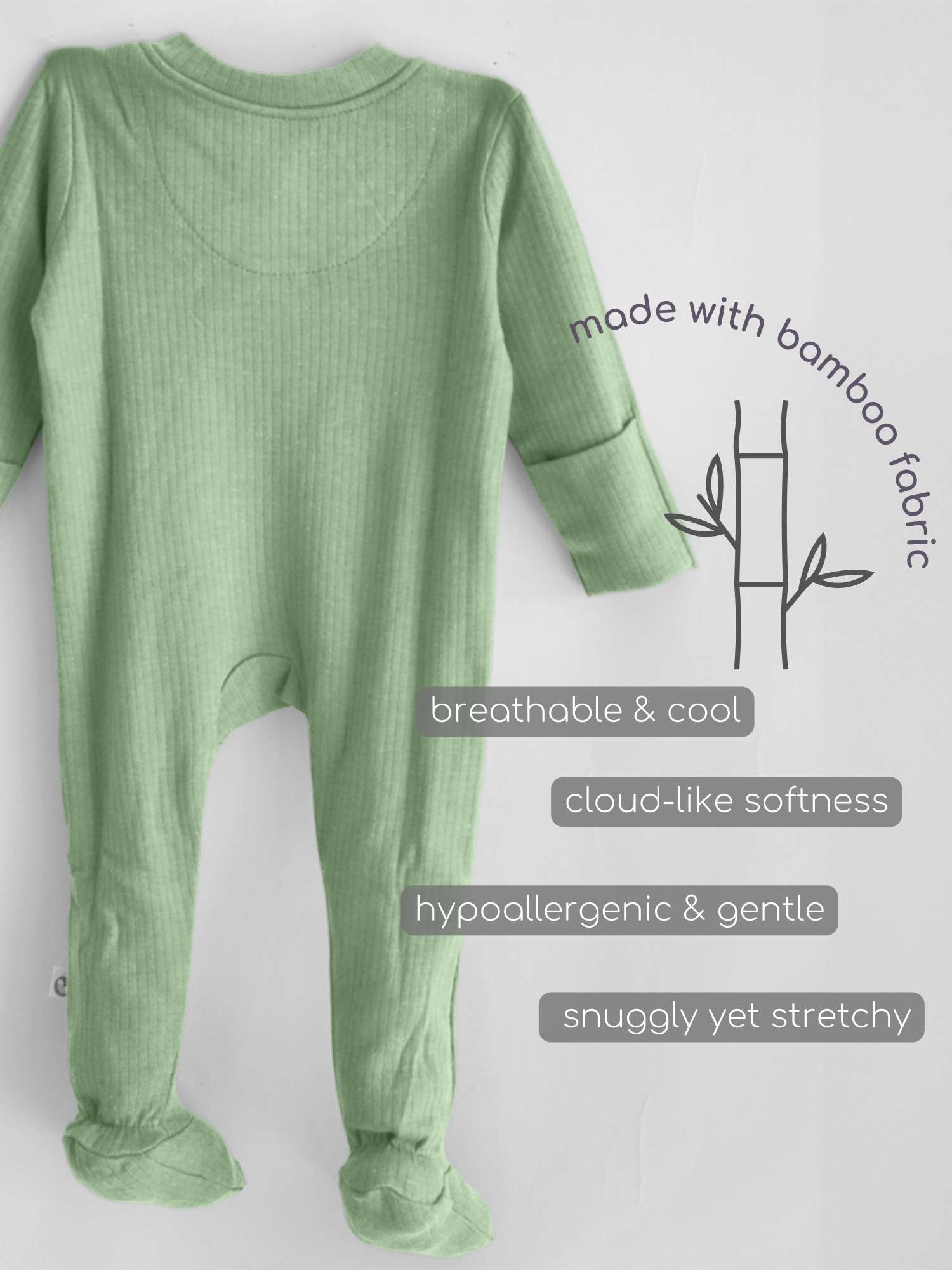 Ribbed Bamboo Footed Sleepsuit
