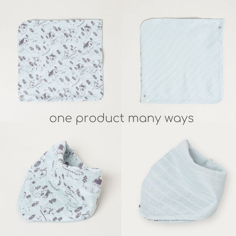 bamboo muslin bandana bib + wash cloth