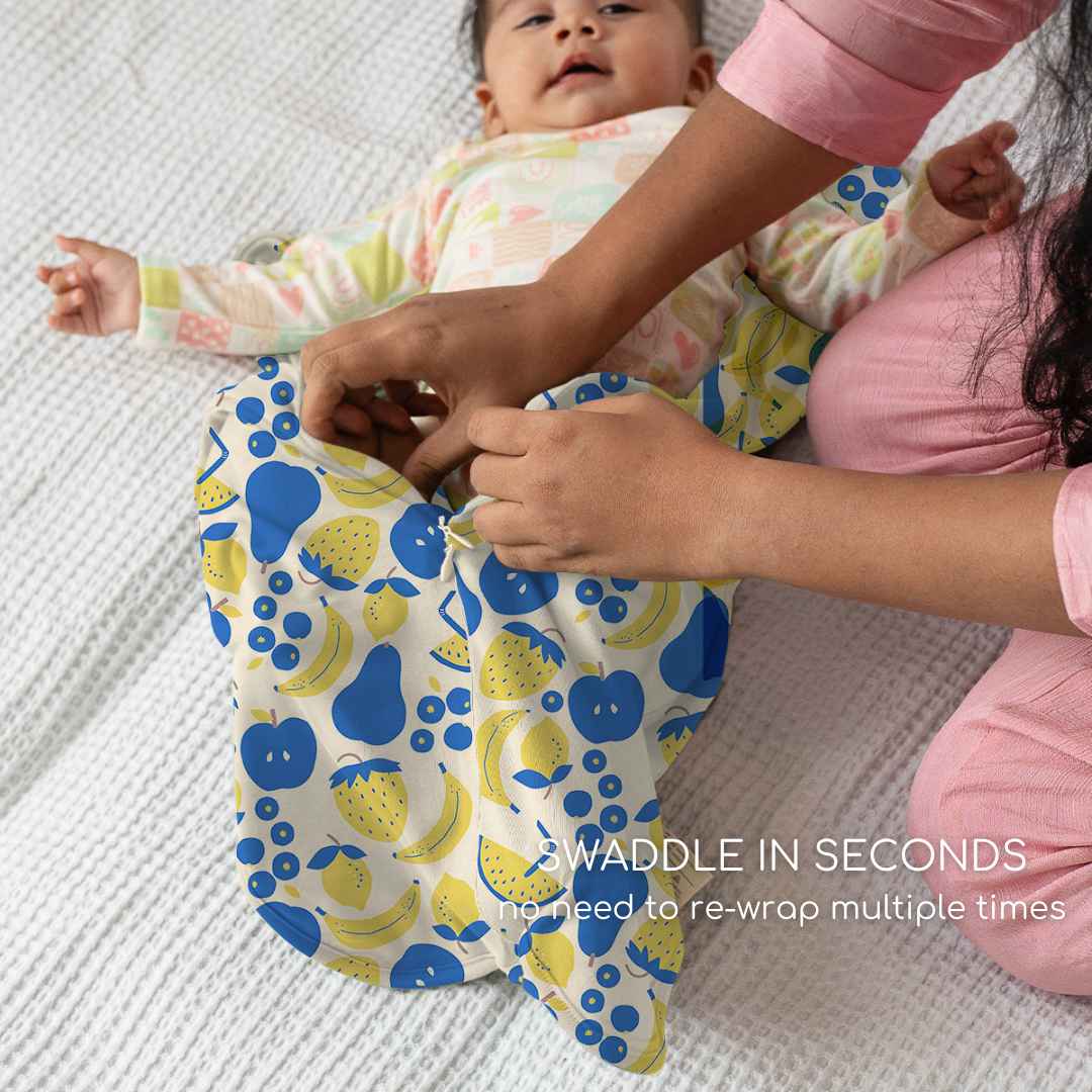 bamboo arms up swaddle pod for baby - prints