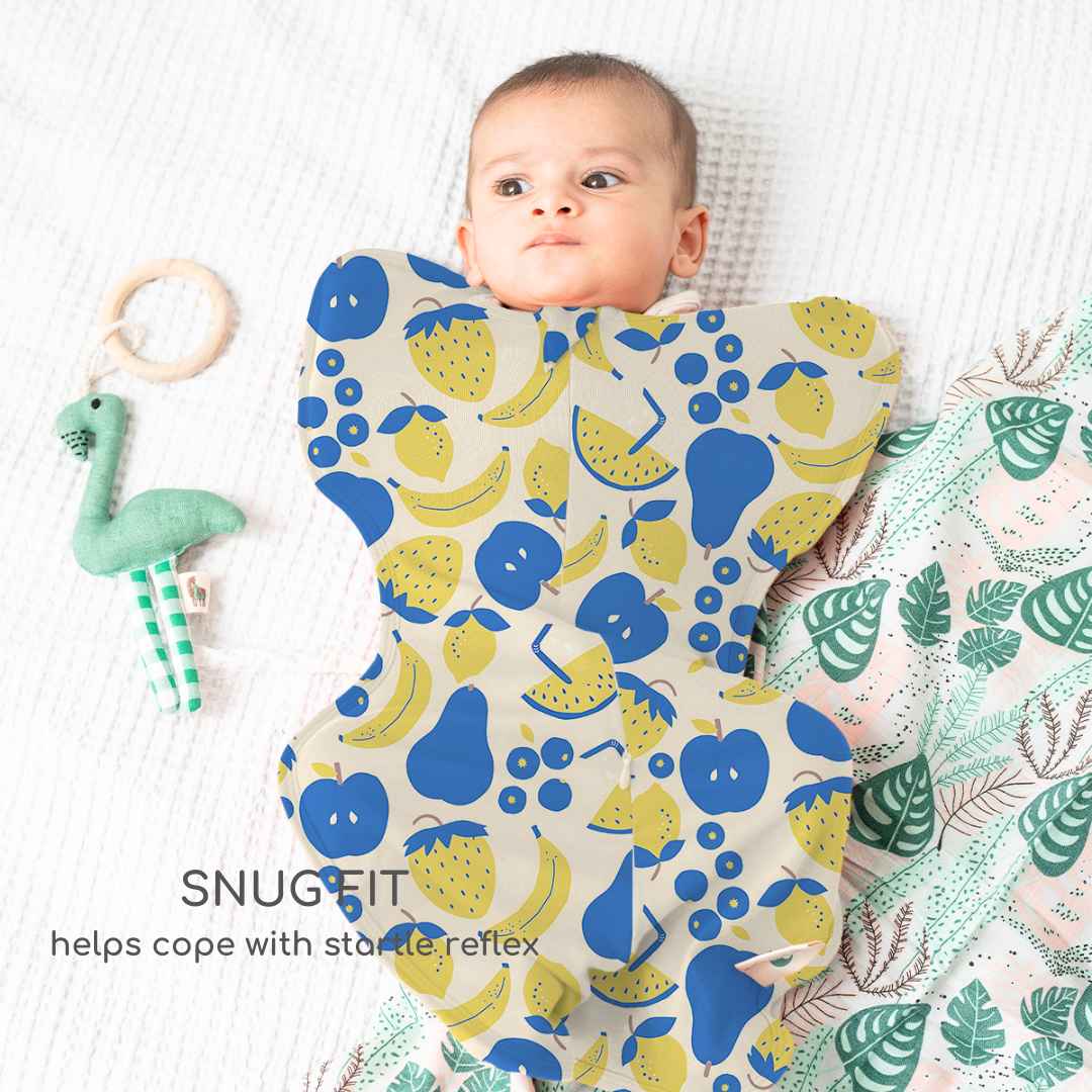 bamboo arms up swaddle pod for baby - prints
