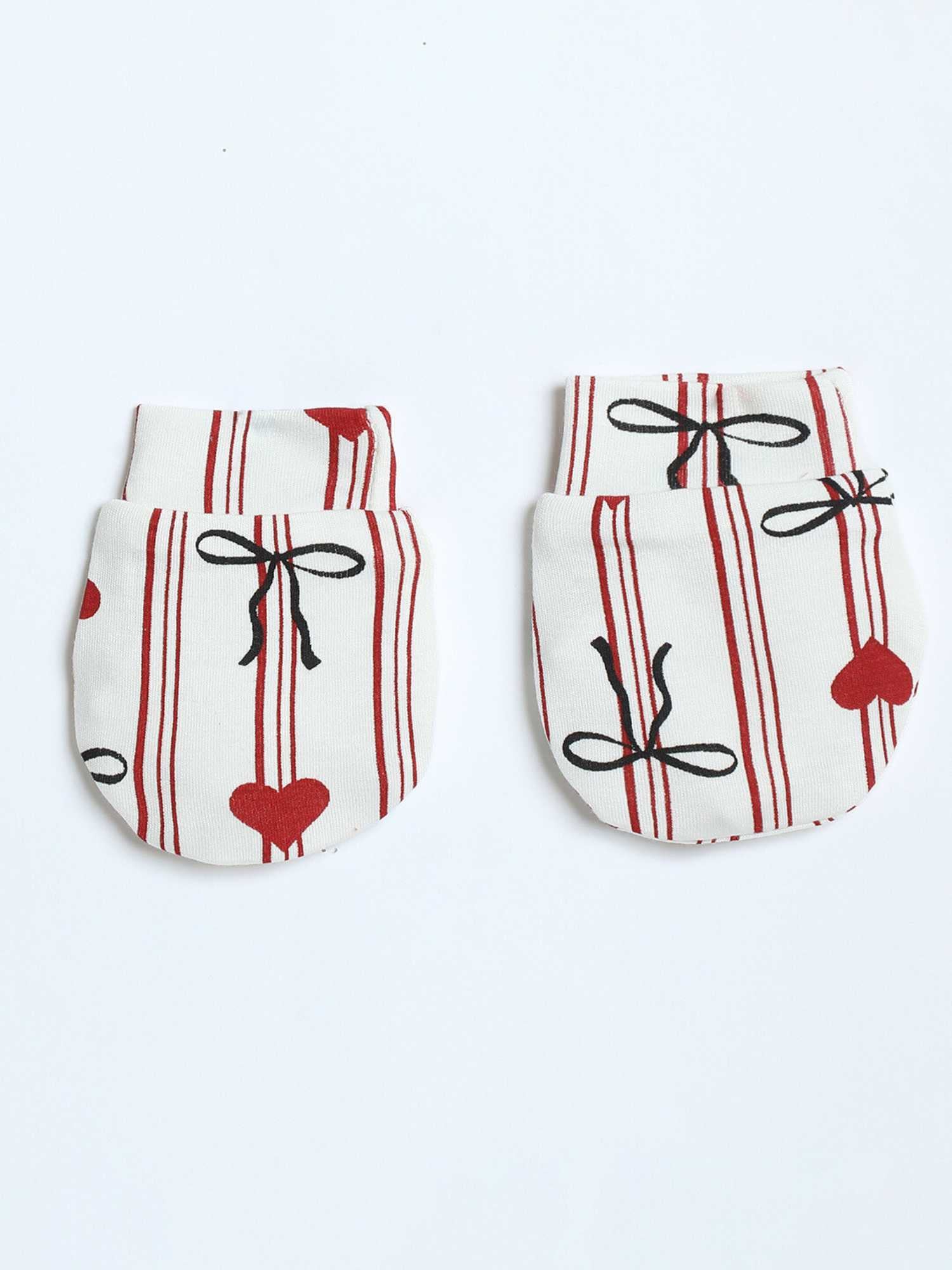 newborn baby bamboo cap mittens socks combo - christmas collection