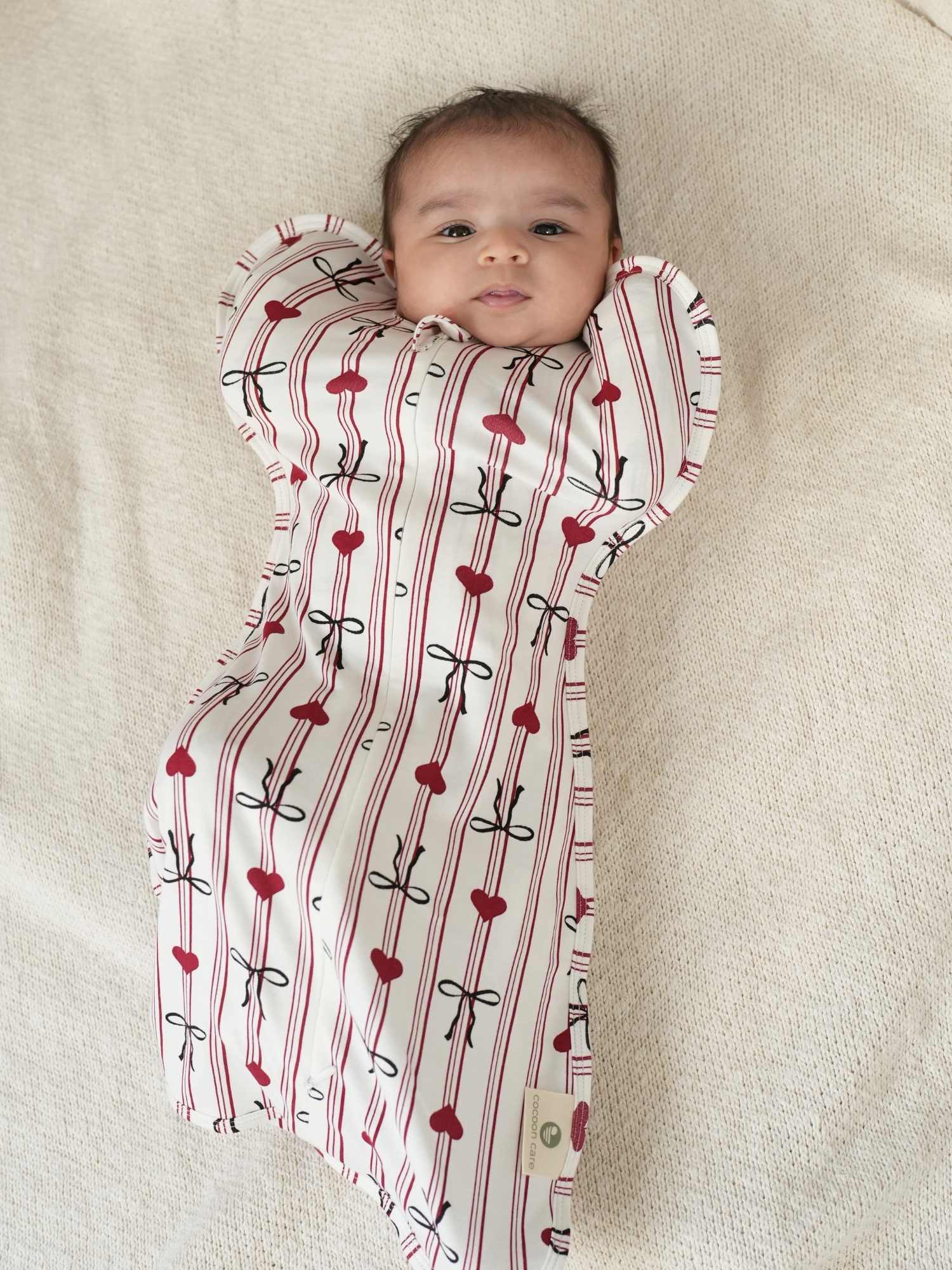 bamboo hands up swaddle pod for baby - christmas collection
