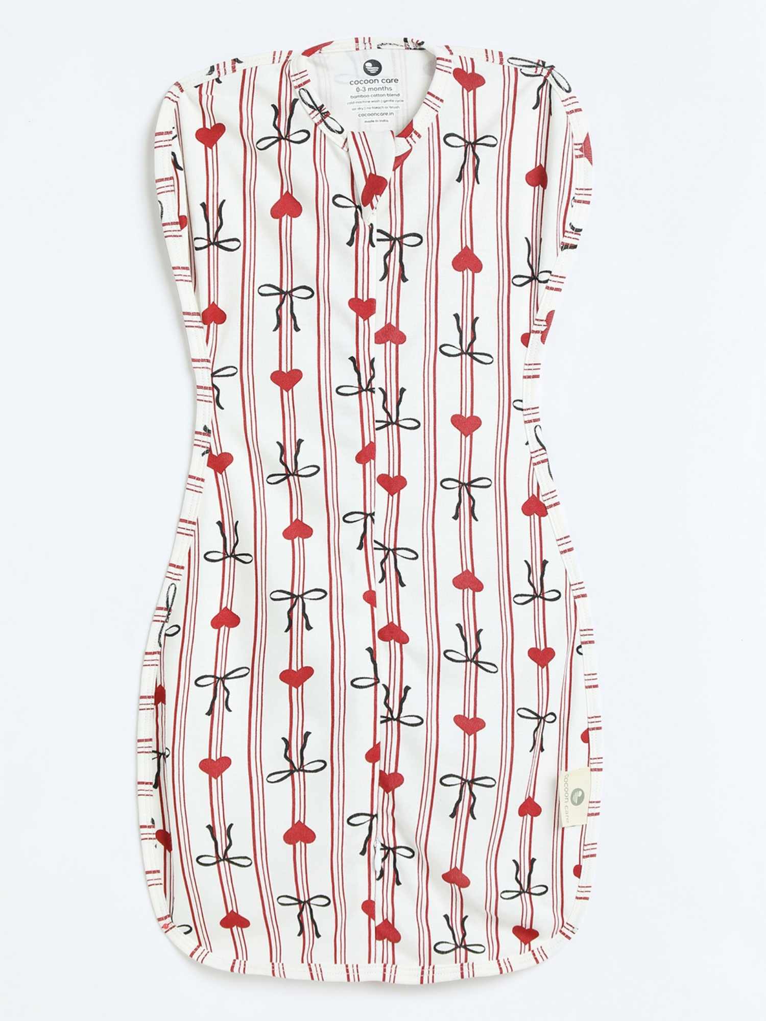 bamboo hands up swaddle pod for baby - christmas collection