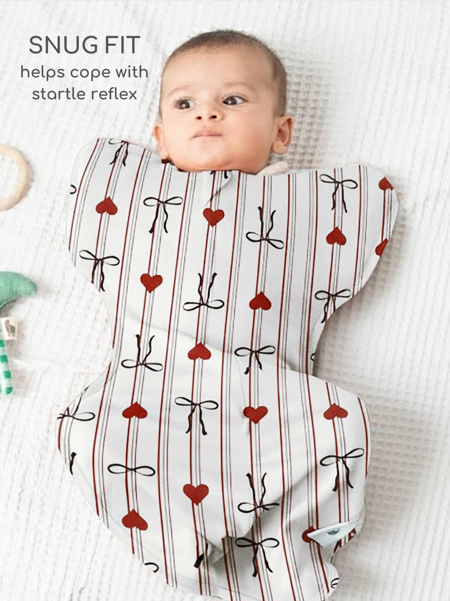 bamboo hands up swaddle pod for baby - christmas collection