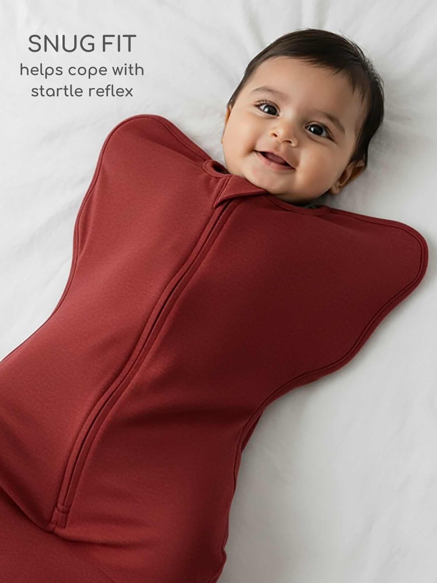 bamboo hands up swaddle pod for baby - christmas collection