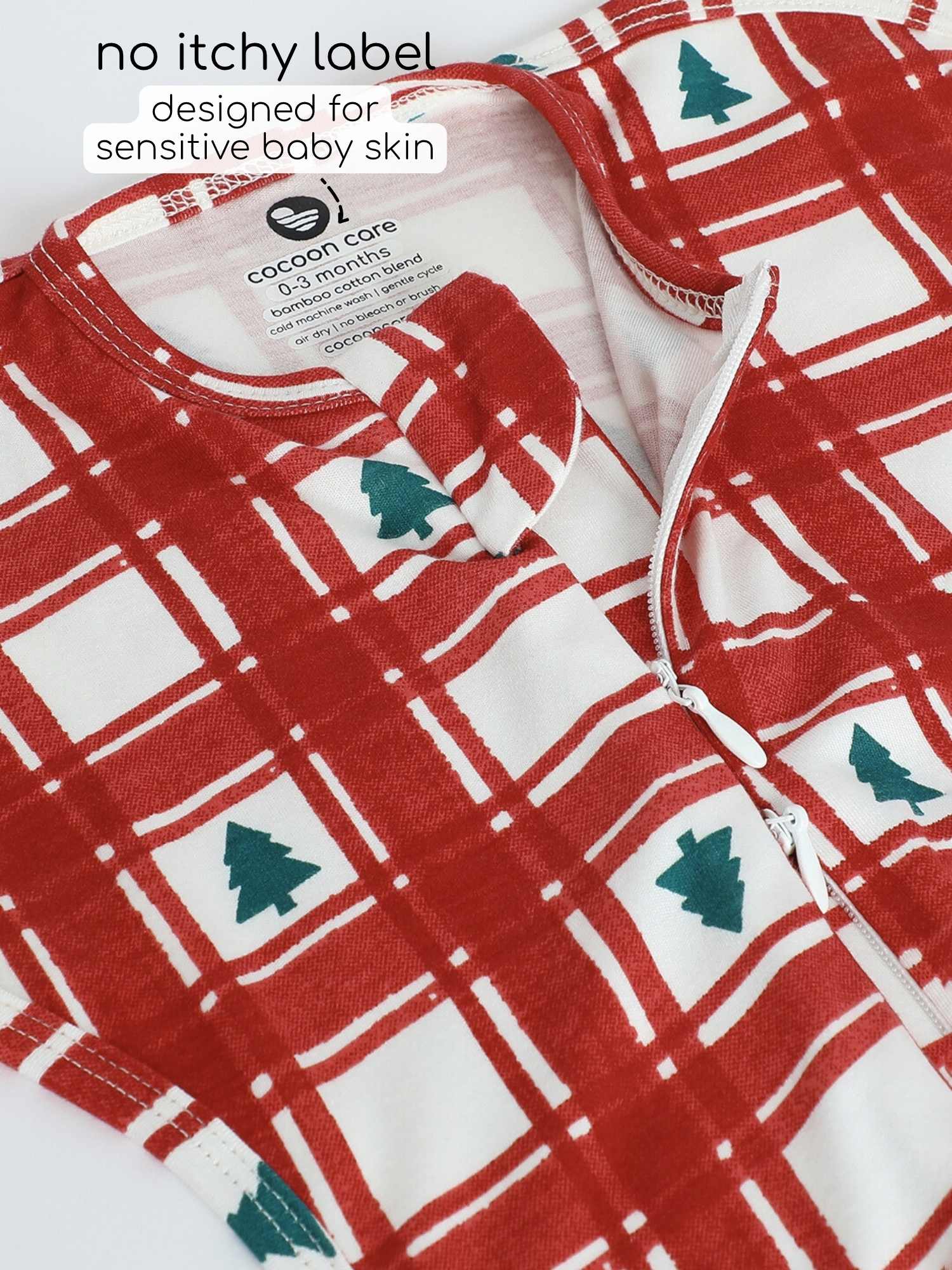 bamboo hands up swaddle pod for baby - christmas collection