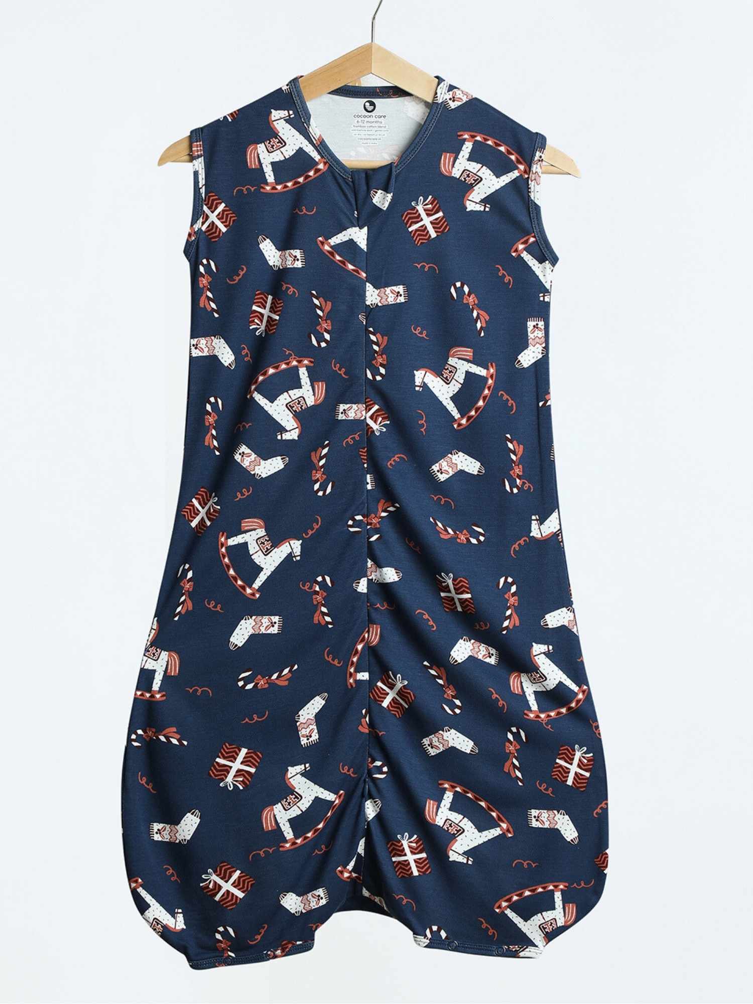 bamboo sleeping bag with foot opening - christmas collection