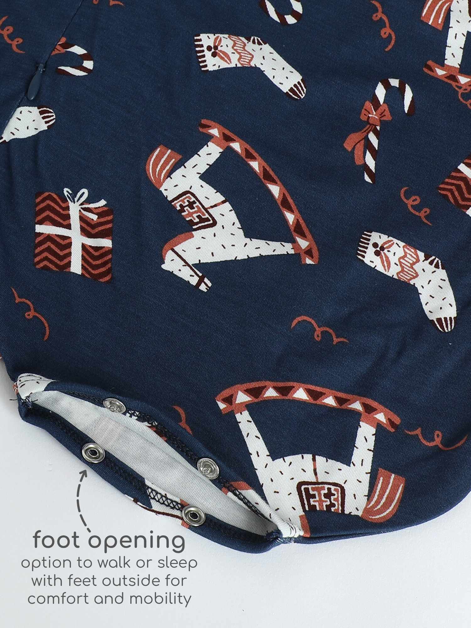 bamboo sleeping bag with foot opening - christmas collection