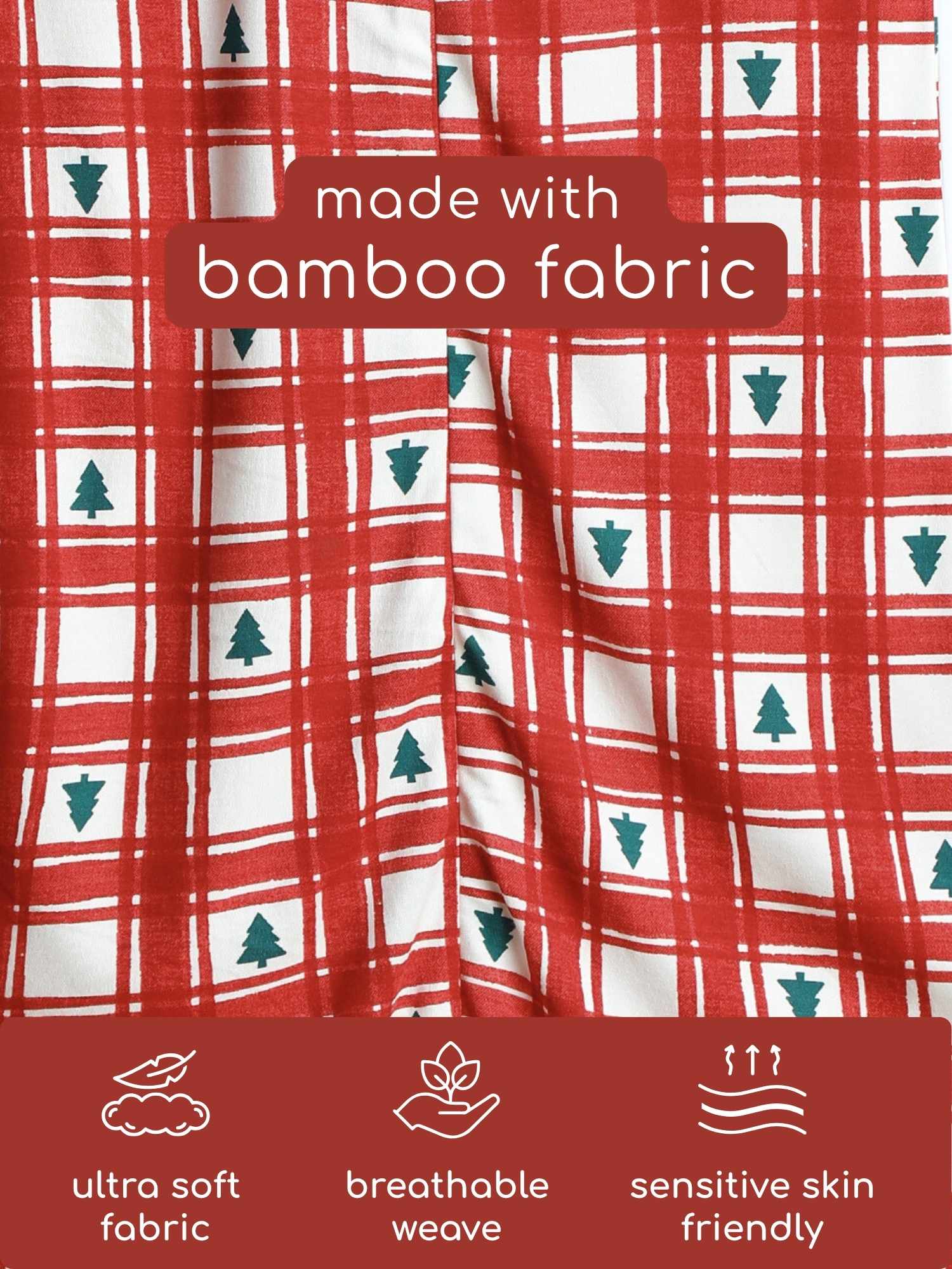 bamboo sleeping bag with foot opening - christmas collection