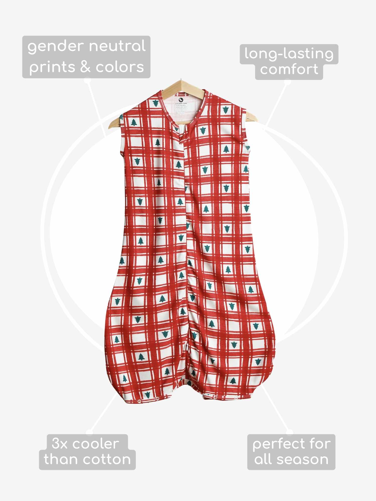 bamboo sleeping bag with foot opening - christmas collection