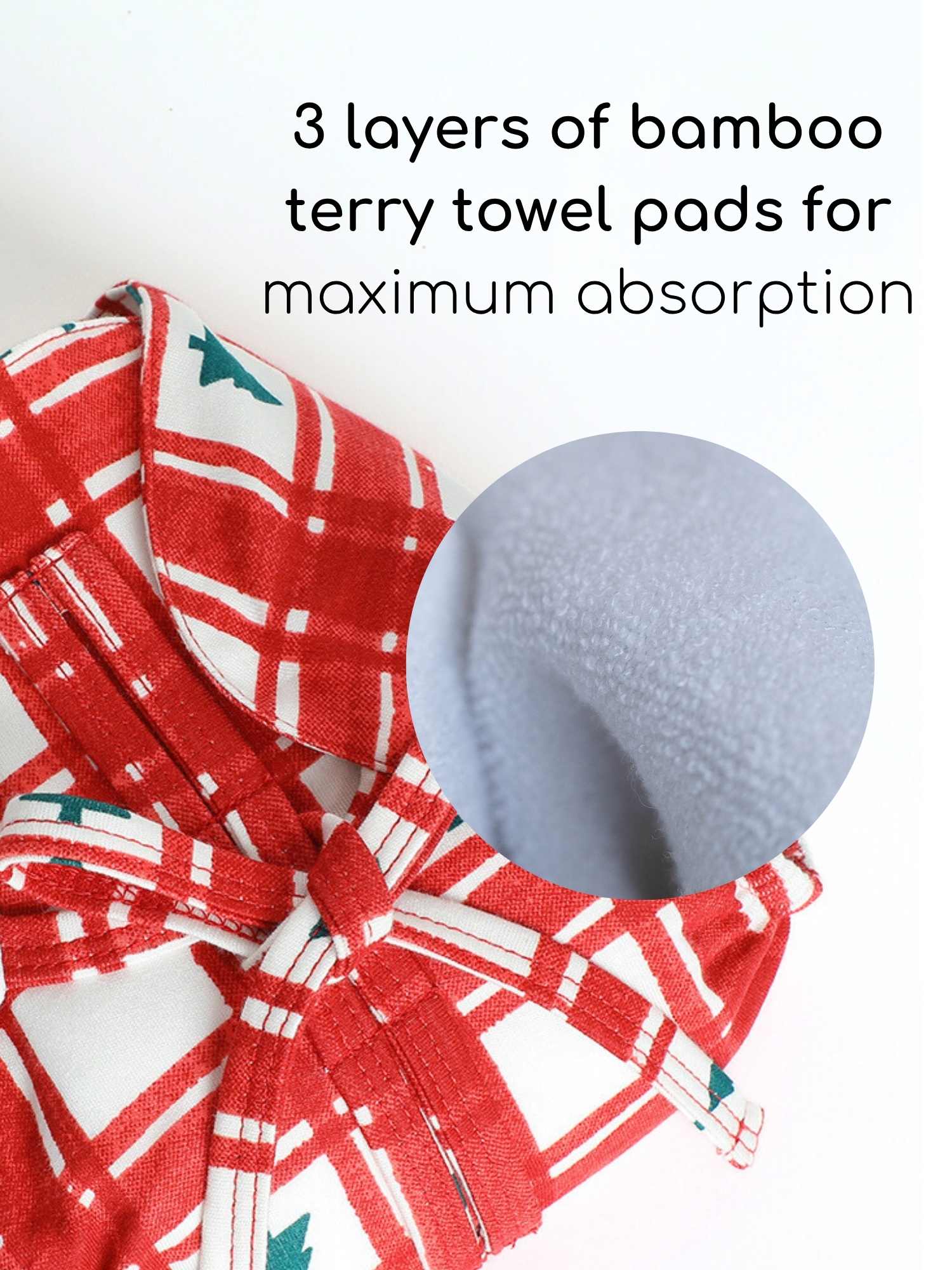 bamboo knit cloth nappy pack of 5 - christmas collection