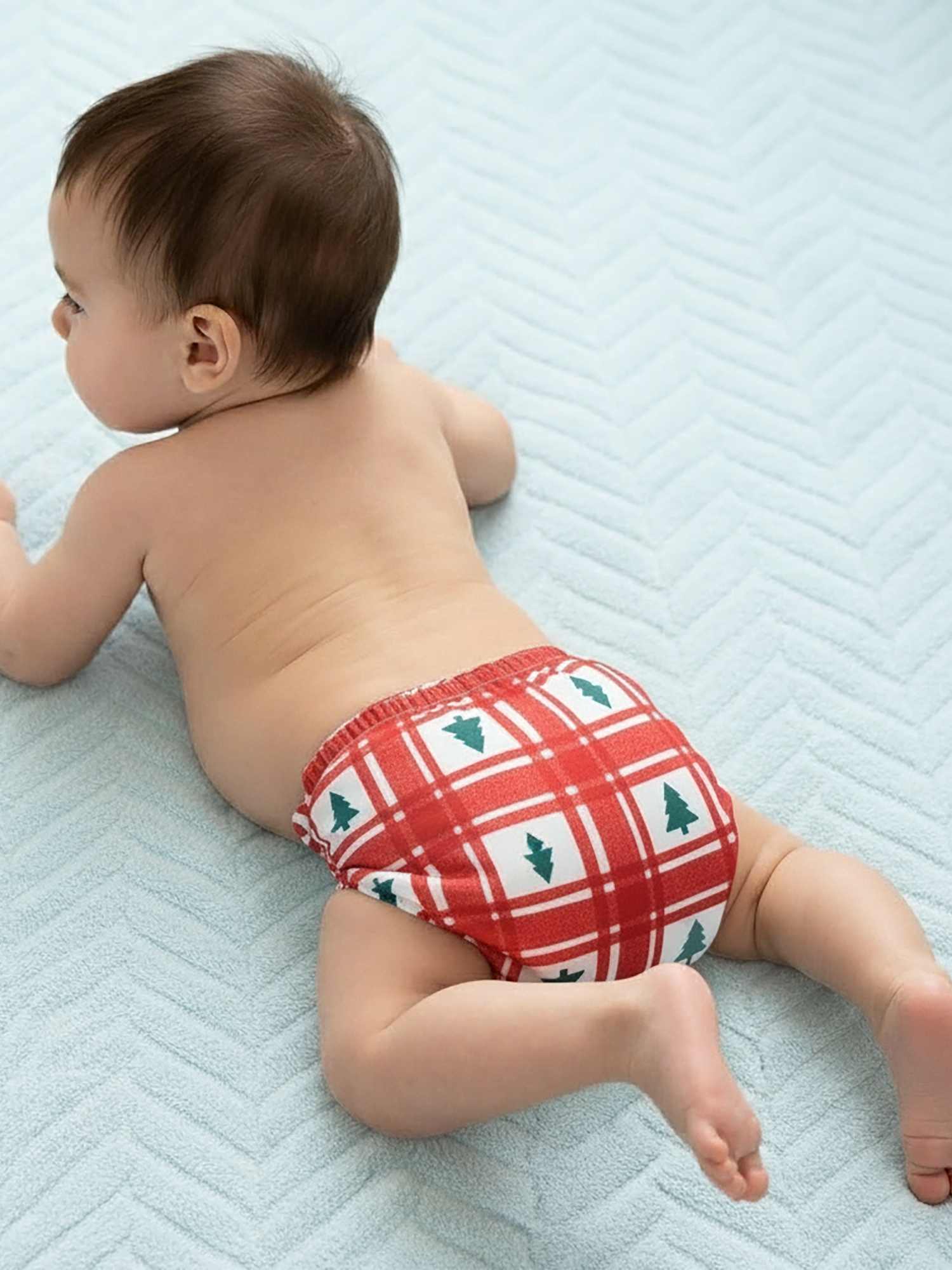 bamboo knit cloth nappy pack of 5 - christmas collection